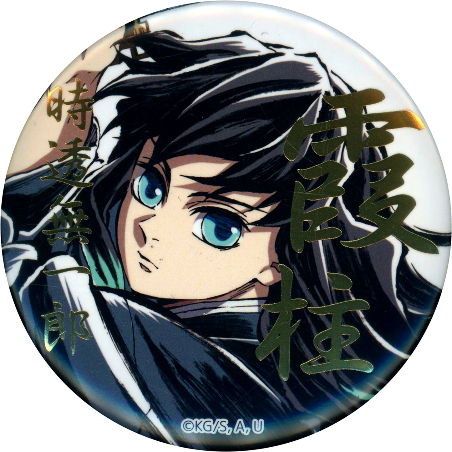 Muichiro Tokito Up Foil Stamped 57mm Button A Demon Slayer Swordsmith Village Hashira Training Arc Mist Hashira Intermission Art Book Cover Illustration WEB SHOP Kuji Prize E C105 Goods [USED]