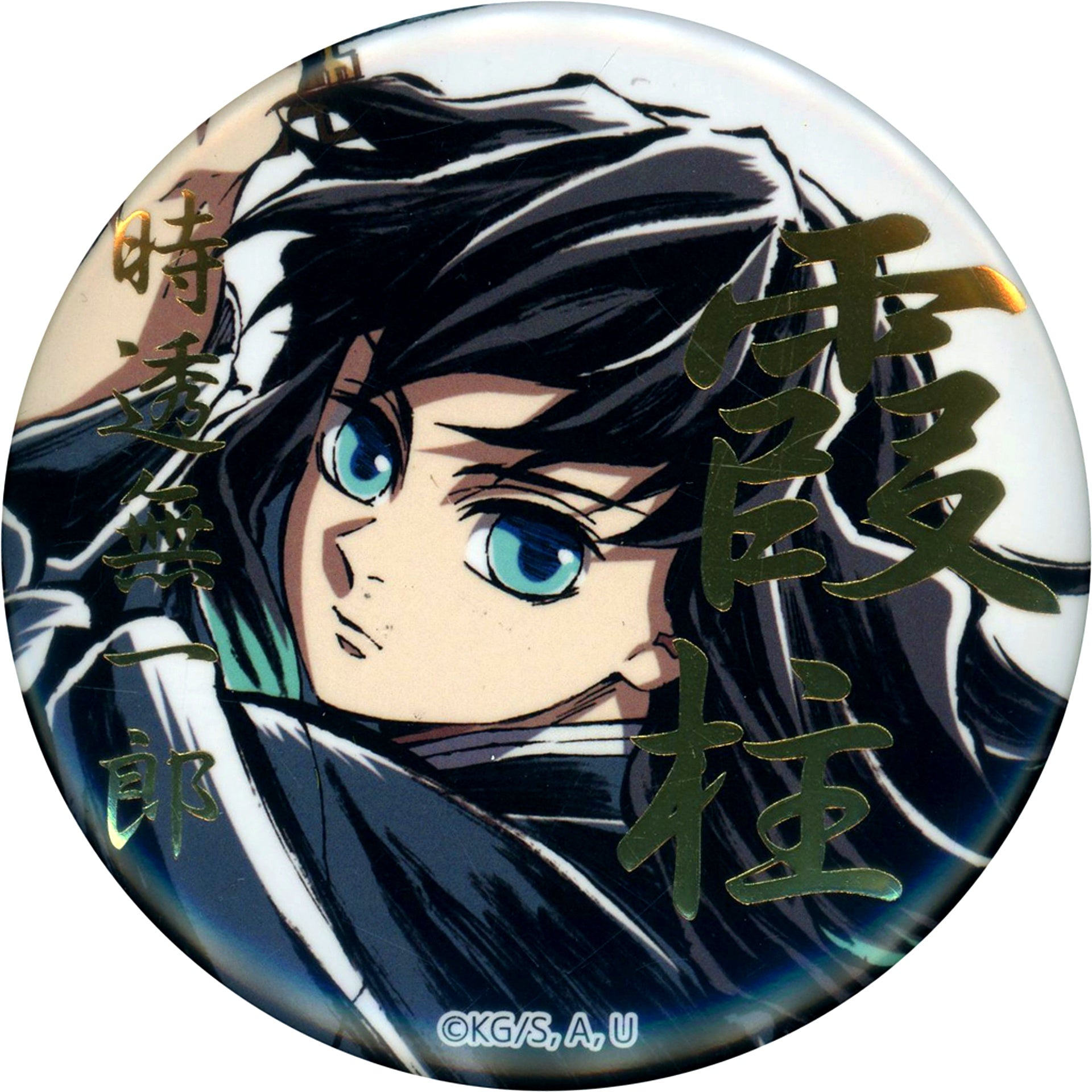 Muichiro Tokito Up Foil Stamped 57mm Button A Demon Slayer Swordsmith Village Hashira Training Arc Mist Hashira Intermission Art Book Cover Illustration WEB SHOP Kuji Prize E C105 Goods [USED]