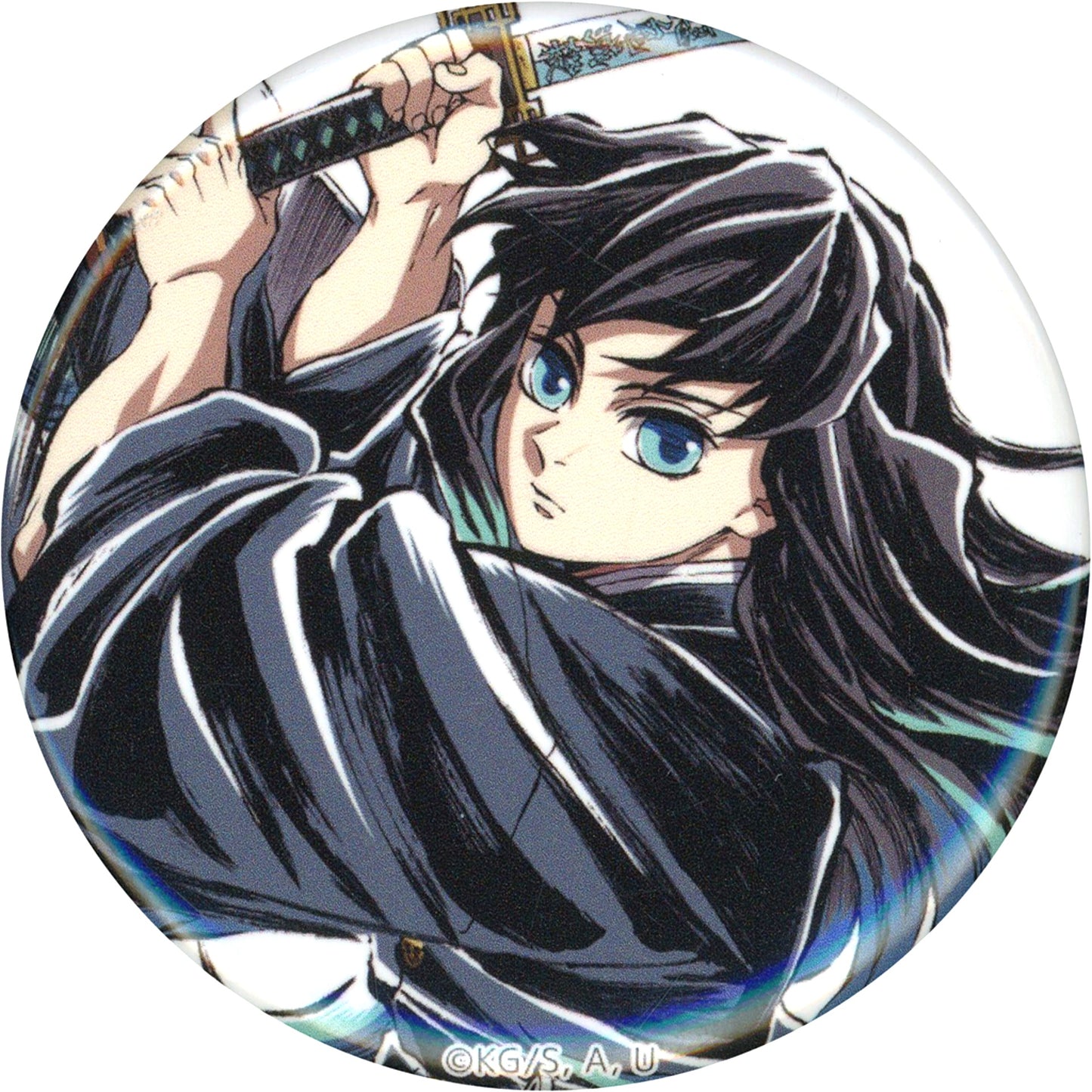 Muichiro Tokito Demon Slayer: Kimetsu no Yaiba Pull Shot 44mm Button B Swordsmith Village Hashira Training Arc Mist Hashira Intermission Art Book Cover Illustration WEB SHOP Kuji Prize F C105 [USED]