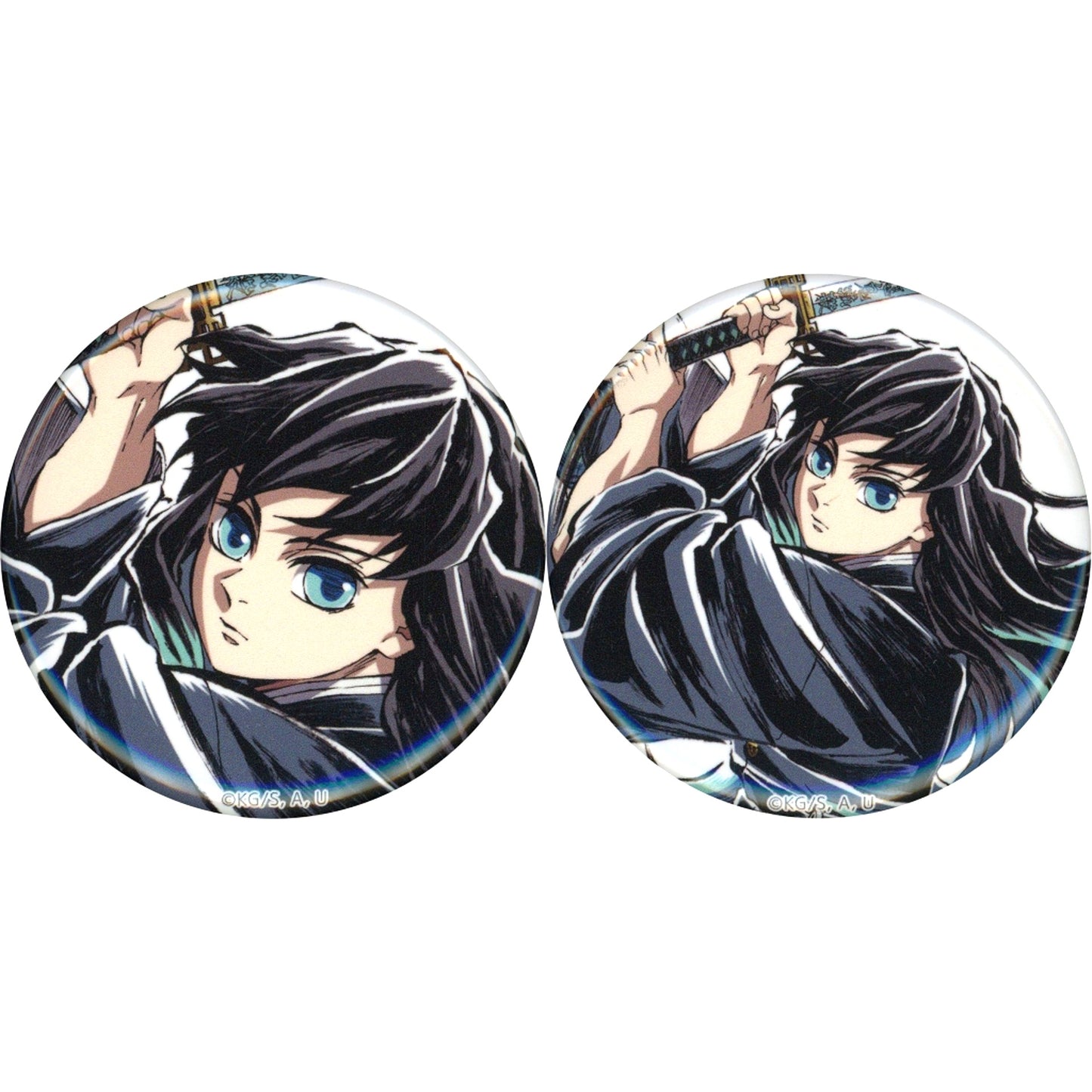 Set of 2 44mm Button Demon Slayer Swordsmith Village Hashira Training Arc Mist Hashira Muichiro Tokito Intermission Art Book Cover Illustration WEB SHOP Kuji Prize F C105 Goods [USED]
