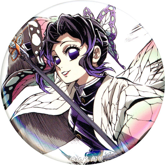 Shinobu Kocho F Prize Demon Slayer: Kimetsu no Yaiba Swordsmith Village / Hashira Training Arc Webshop Kuji C105 44mm Hiki Button Type B Insect Hashira Interlude Art Book Cover [USED]