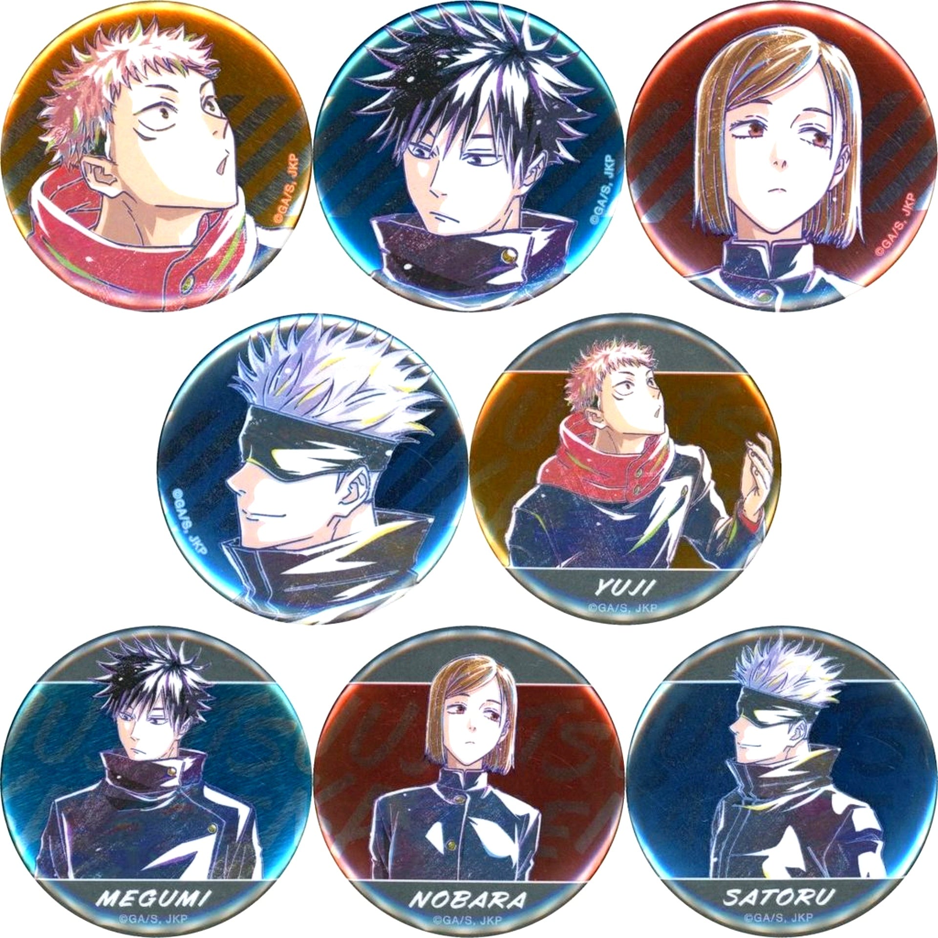 Set of 8 Jujutsu Kaisen Trading Ani-Art Vol.8 Metallic Button POP UP SHOP in Marui [USED]