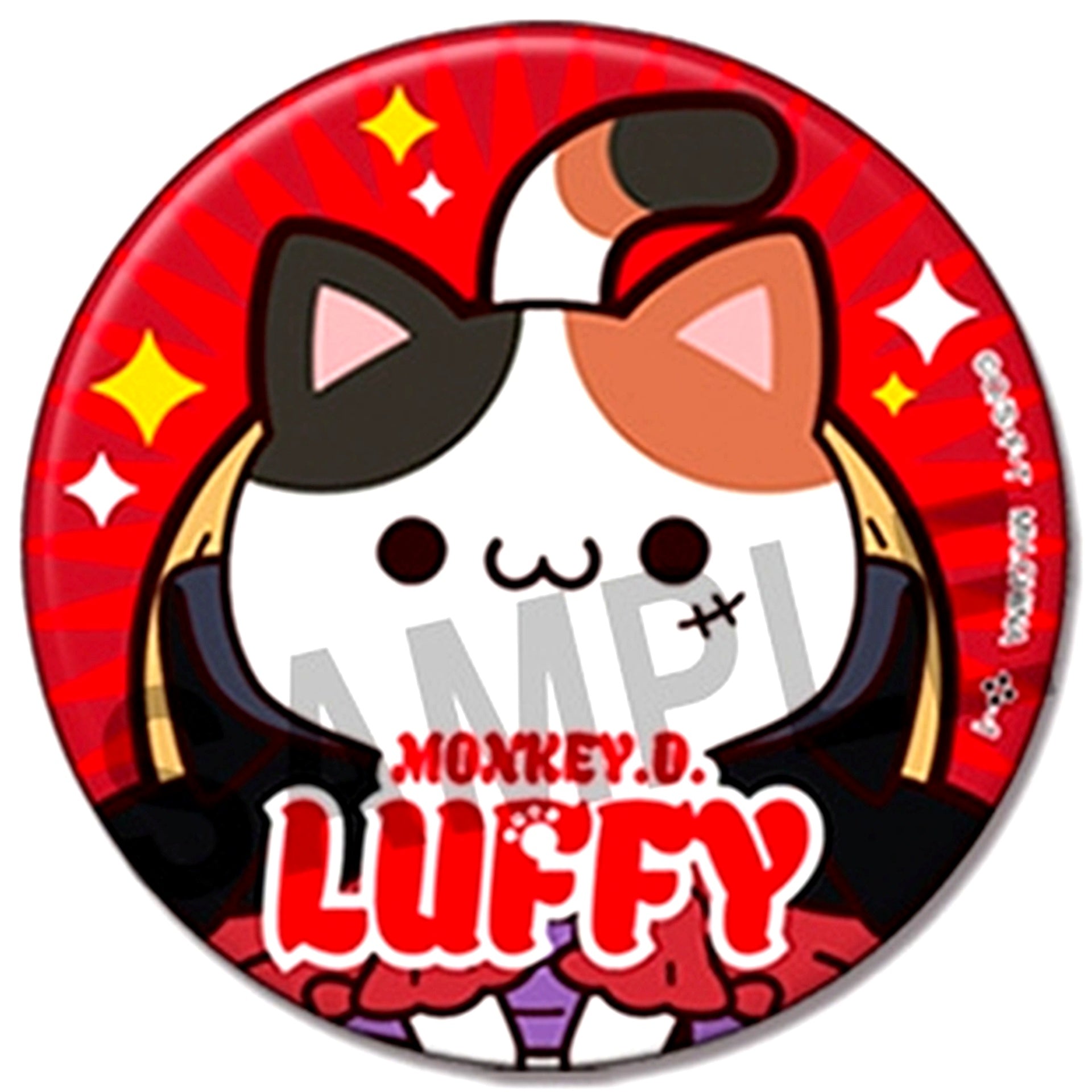 Monkey D. Luffy Mega Cat Project One Piece Nyanpiece Nyann Button Collection [USED]