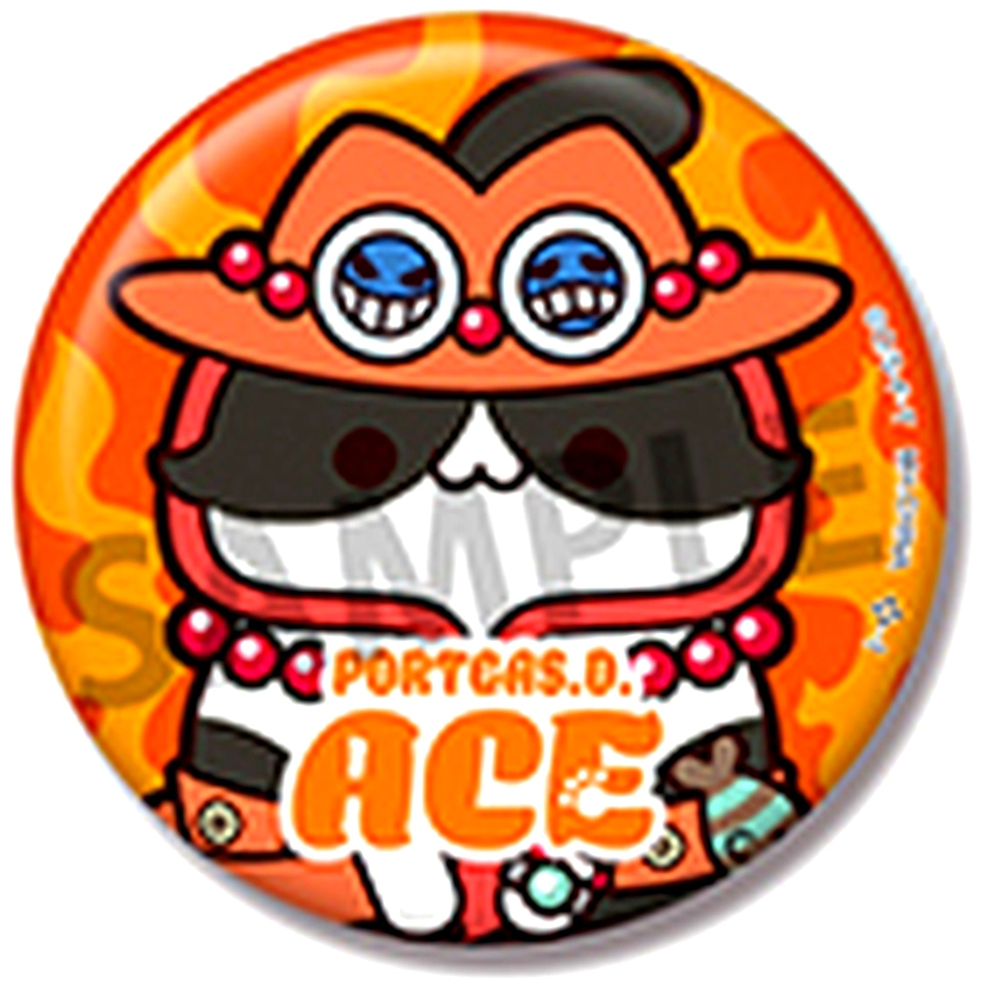 Portgas D. Ace Mega Cat Project One Piece Nyanpiece Nyann Button Collection [USED]