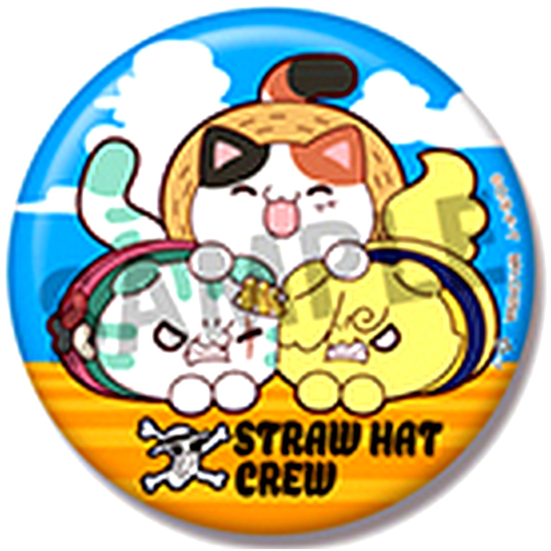 Luffy & Zoro & Sanji MEGA CAT PROJECT One Piece Nyau Piece Nyan! Button Collection [USED]