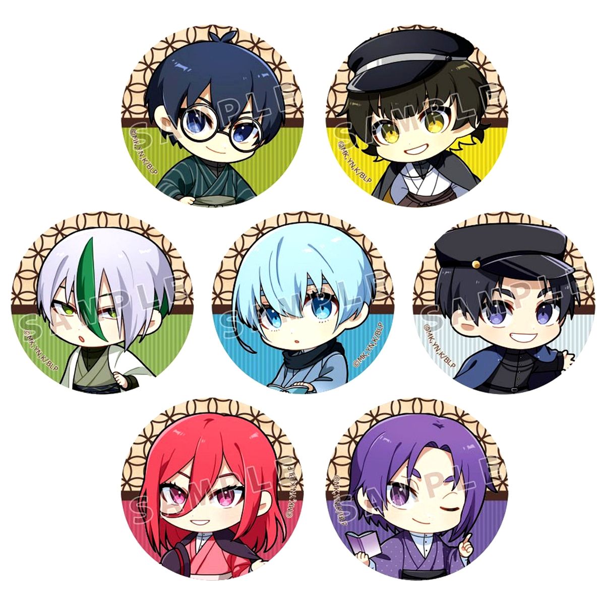 Set of 7 Blue Lock Trading Button Retro Romance ver. A [USED]
