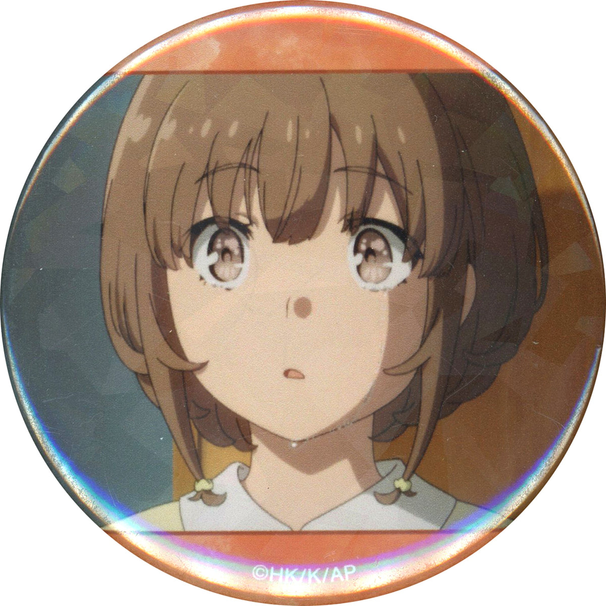 Kaede Azusagawa Rascal Does Not Dream of a Knapsack Kid Rascal Does Not Dream of an American Diner Scene Shot Hologram Button Draw!Draw! X Kujimate Online Kuji E-7 Prize [USED]