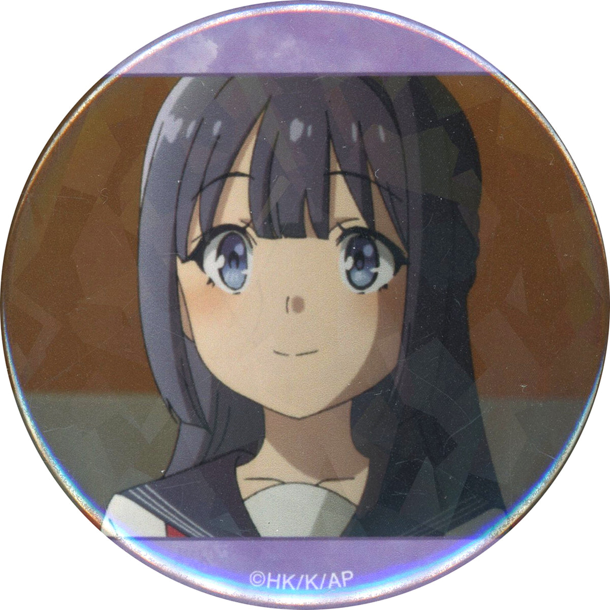 Shoko Makinohara Rascal Does Not Dream of a Knapsack Kid Rascal Does Not Dream of an American Diner Scene Shot Hologram Button Draw!Draw! X Kujimate Online Kuji E-11 Prize [USED]