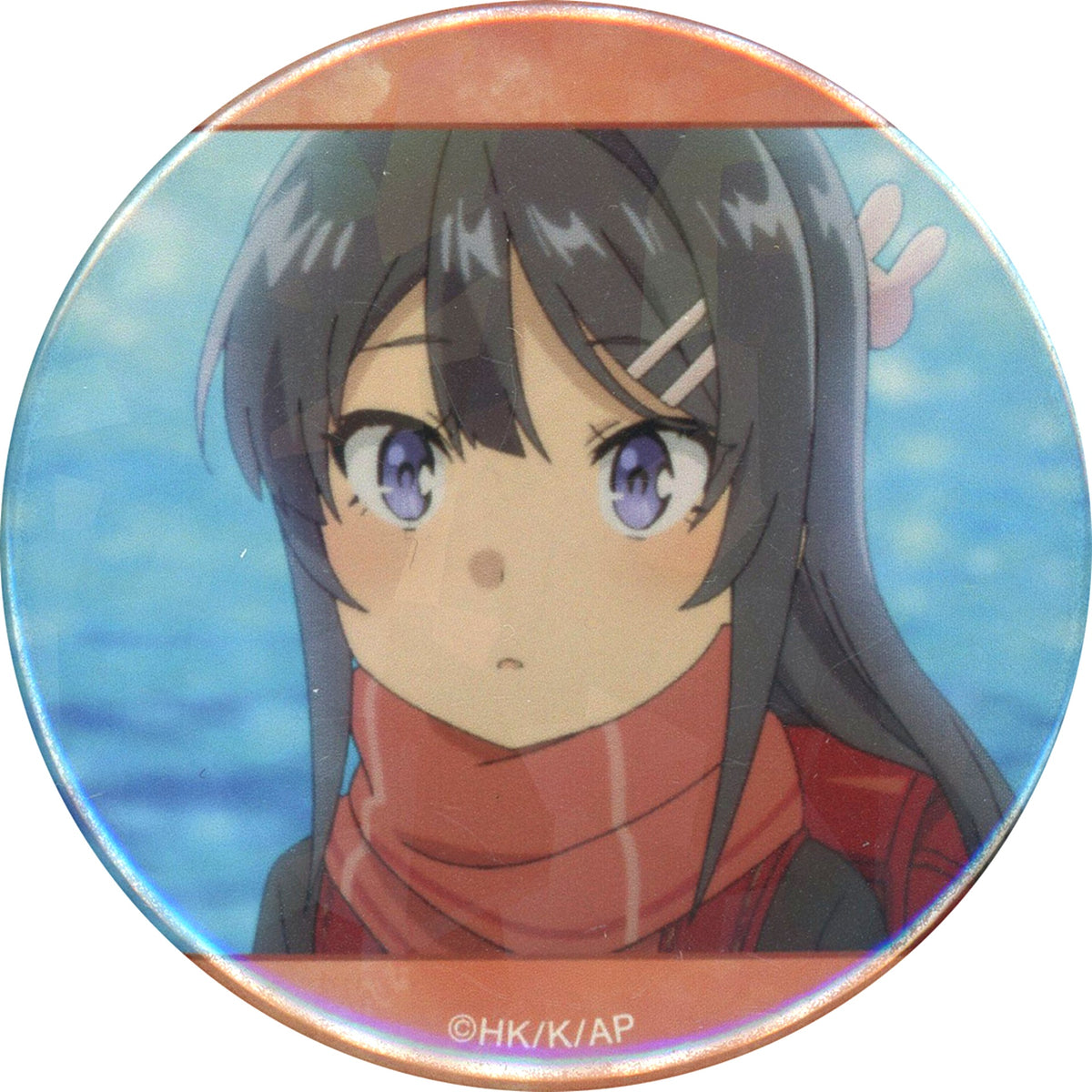 Knapsack Girl Rascal Does Not Dream of a Knapsack Kid Rascal Does Not Dream of an American Diner Scene Shot Hologram Button Draw!Draw! X Kujimate Online Kuji E-12 Prize [USED]