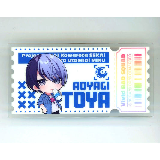 Toya Aoyagi Project SEKAI The Movie A Broken World and Miku Who Cannot Sing Acrylic Badge A Lawson [USED]