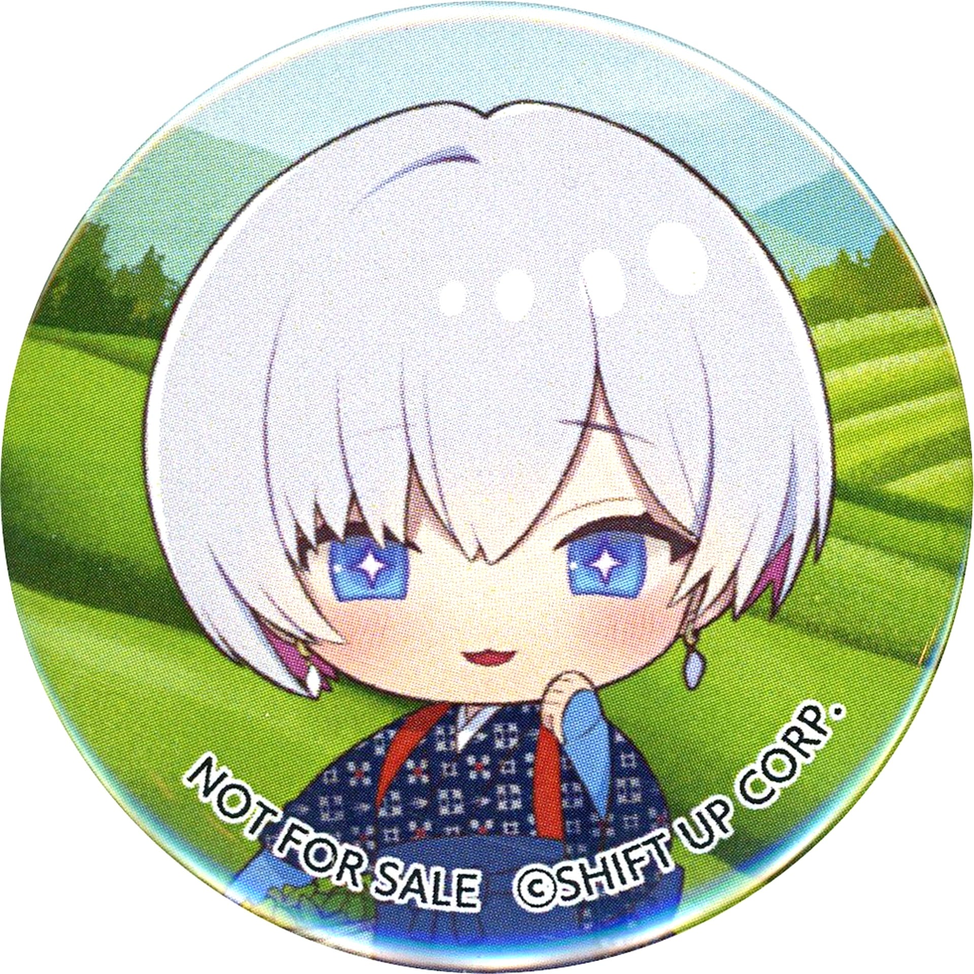 Liliweiss Goddess of Victory NIKKE Drawn SD Illustration Button POPUP Area Defense Battle 2nd Shizuoka Exclusive Meganike Tea Bonus [USED]