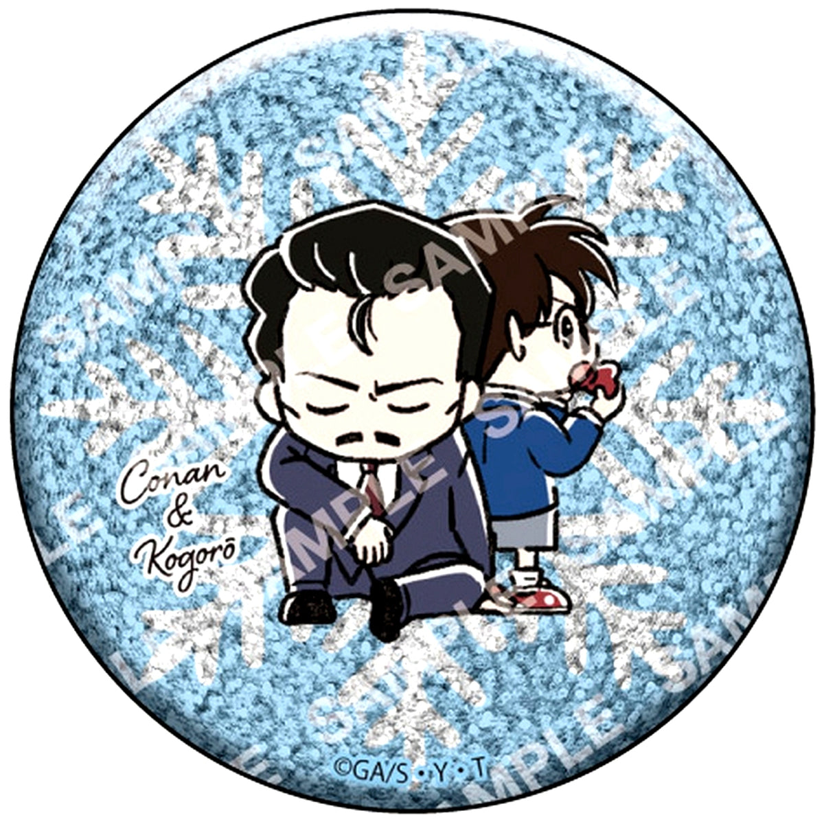 Conan & Kogoro Glitter Detective Conan Button Collection Yuru Suta mini Vol.3 [USED]