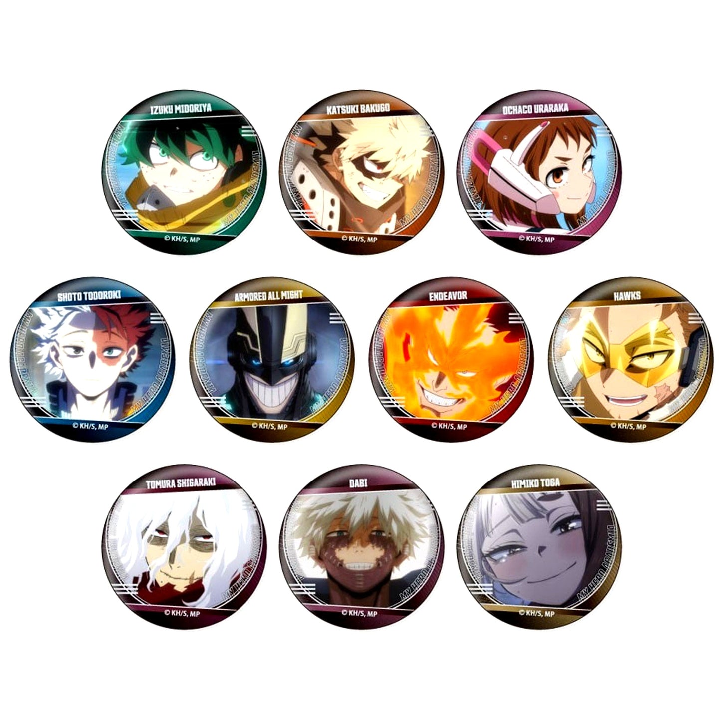 Set of 10 My Hero Academia Wall Texture Button Collection Vol.2 [USED]