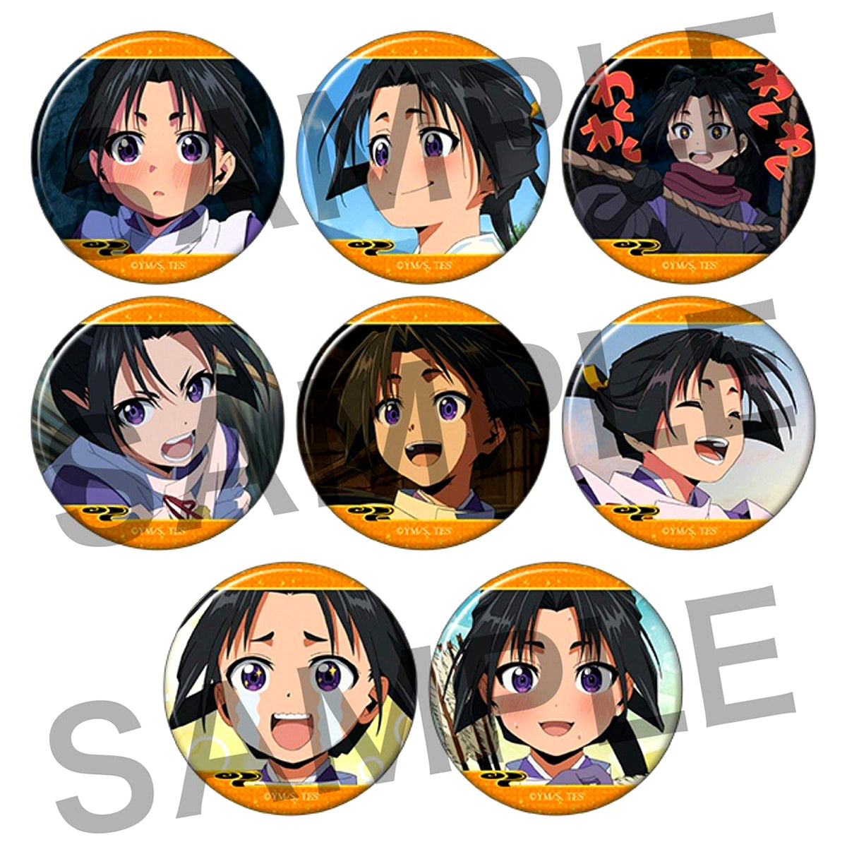 Set of 8 Tokiyuki Hojo The Elusive Samurai Chara Badge Collection [USED]