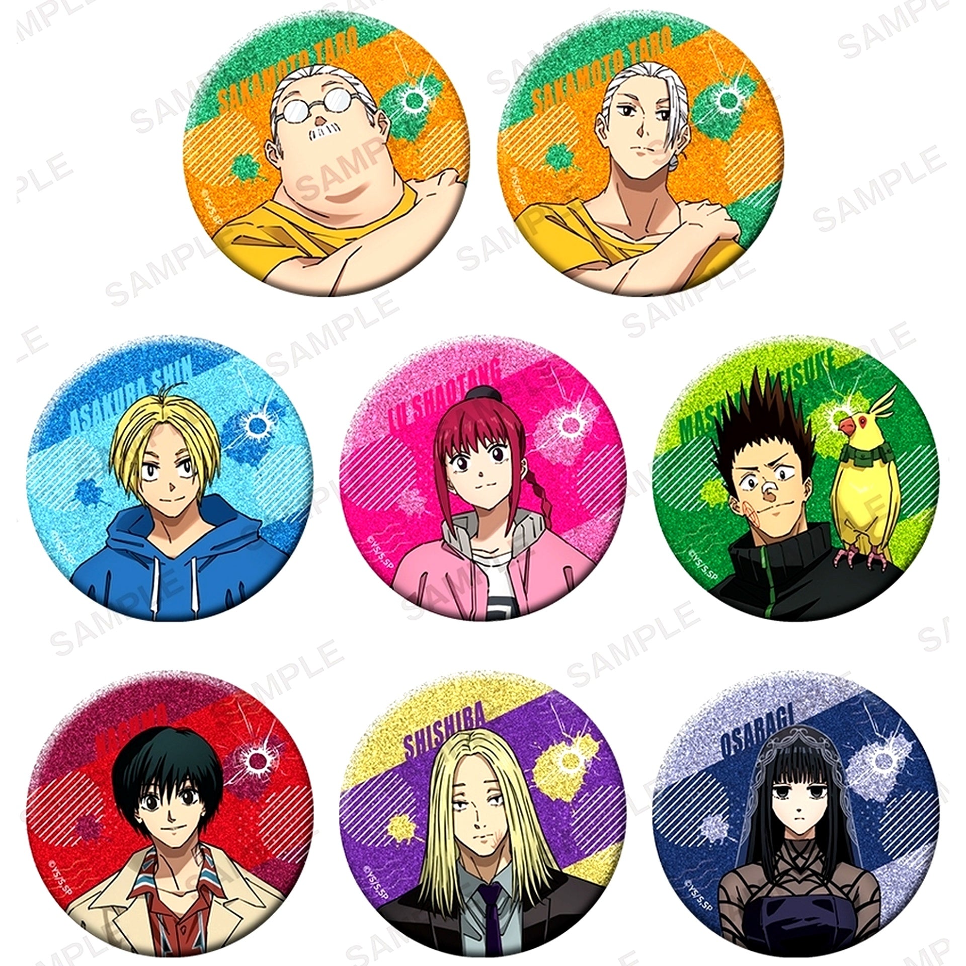 Set of 8 SAKAMOTO DAYS Glitter Button Vol. 1 [USED]