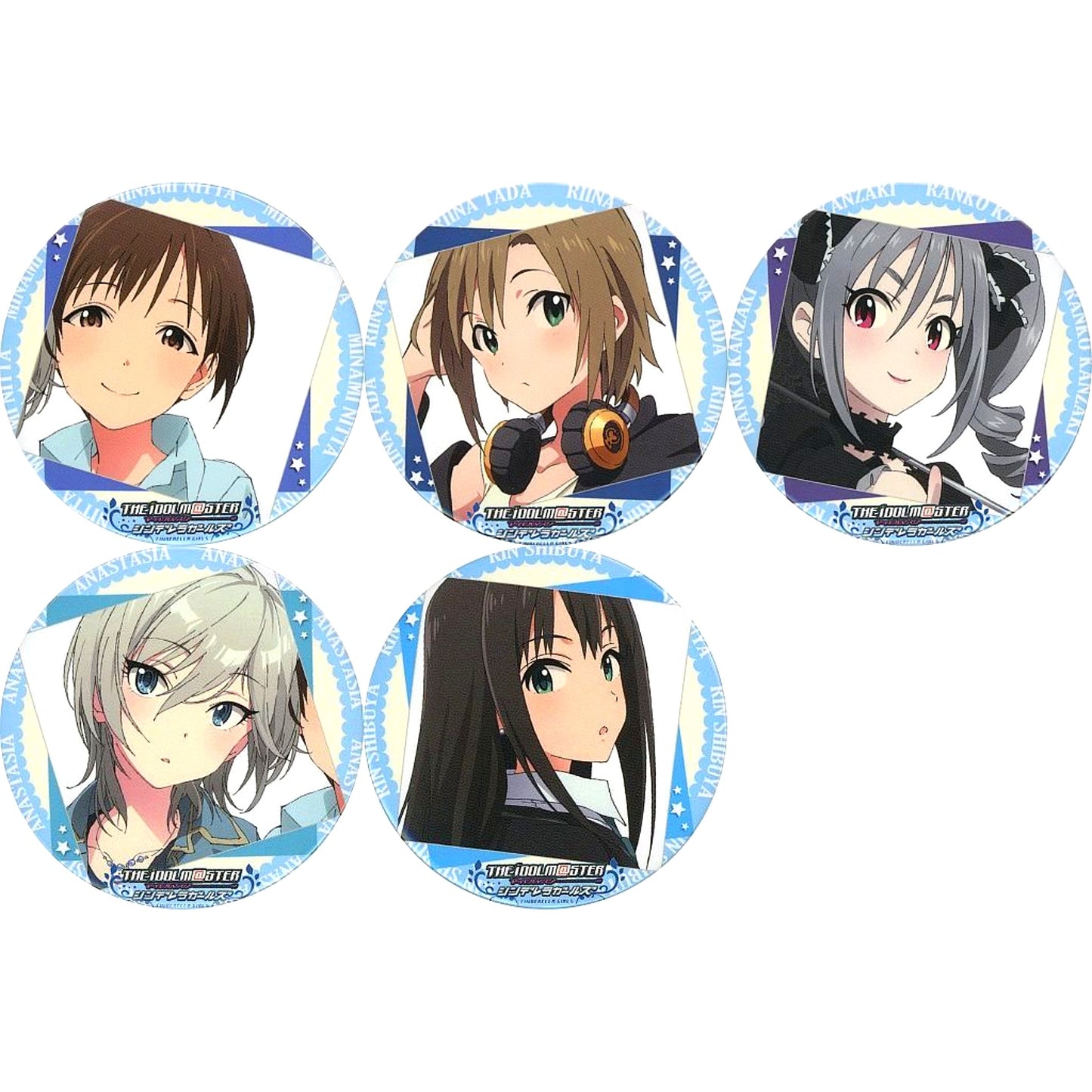 Group Tin Badge Set Blu-ray / DVD The Idolmaster Cinderella Girls Vol. 1 - Vol. 3 Gamers Linked Purchase Bonus [USED]