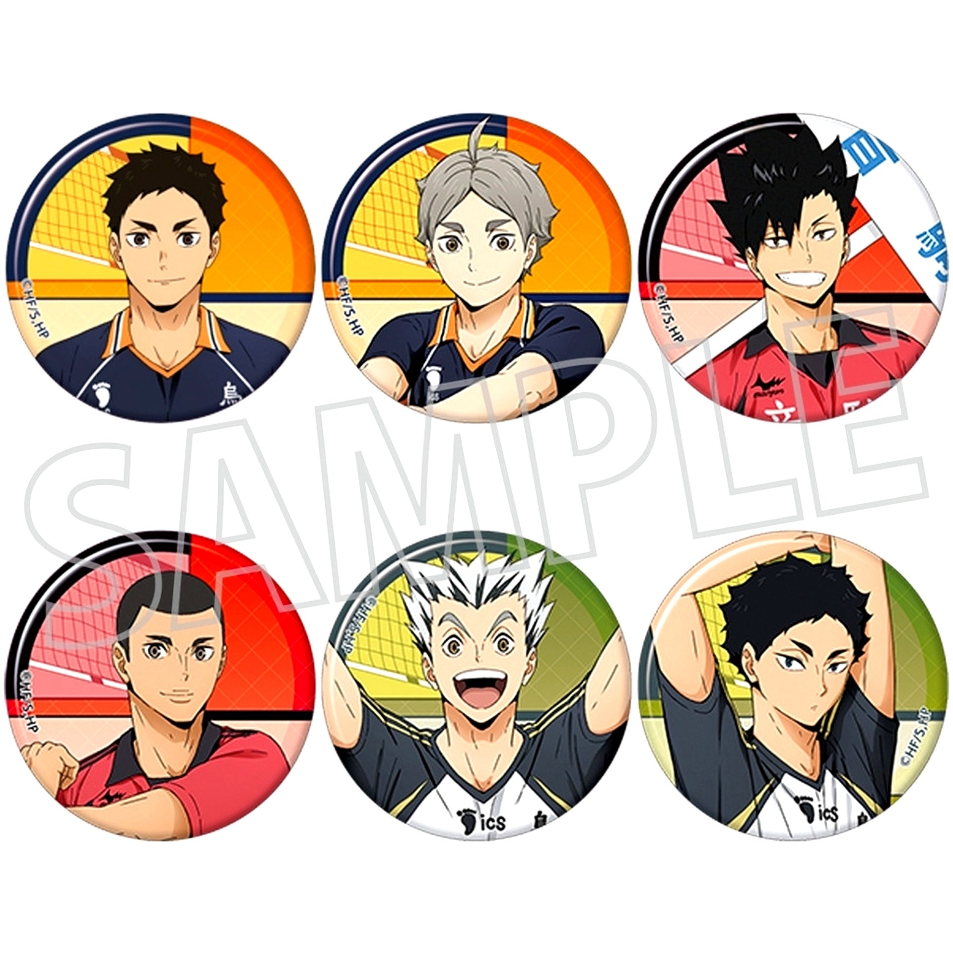 Set of 6 Haikyu!! Character Button Collection [USED]