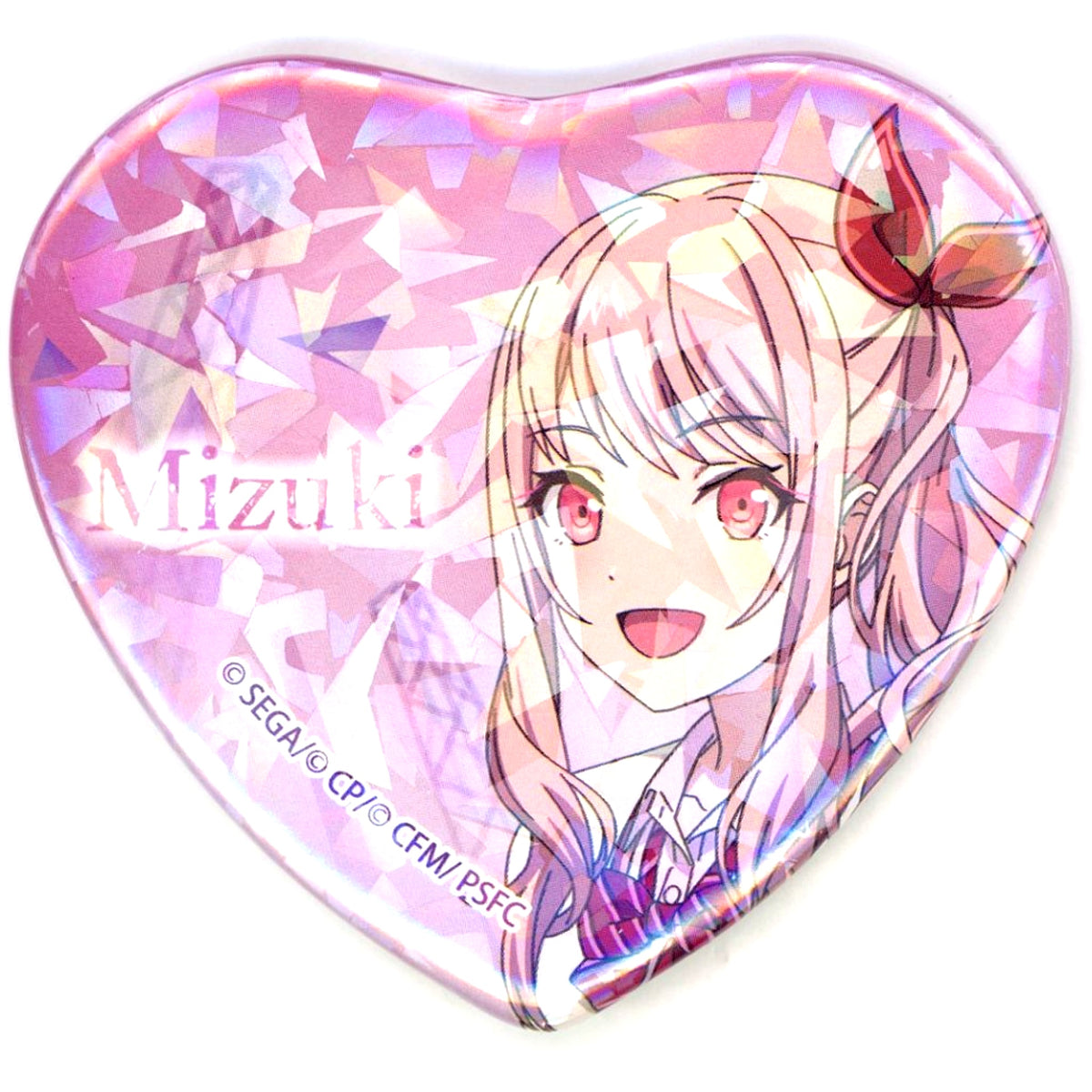 Mizuki Akiyama EX Glitter Big Heart Shaped Button Vol.3 Project Sekai the Movie Kowareta Sekai to Utaenai Miku [USED]