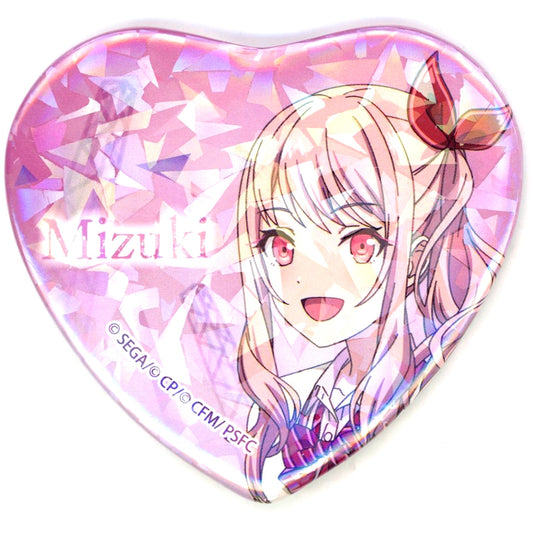 Mizuki Akiyama EX Glitter Big Heart Shaped Button Vol.3 Project Sekai the Movie Kowareta Sekai to Utaenai Miku [USED]