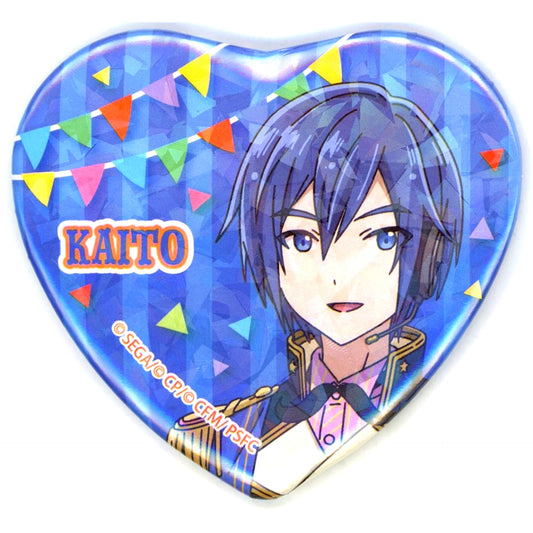 KAITO of Wonderland Sekai Project SEKAI Glitter Big Heart Shape Button Vol.3 EX Movie Broken Sekai and Miku Who Cant Sing [USED]