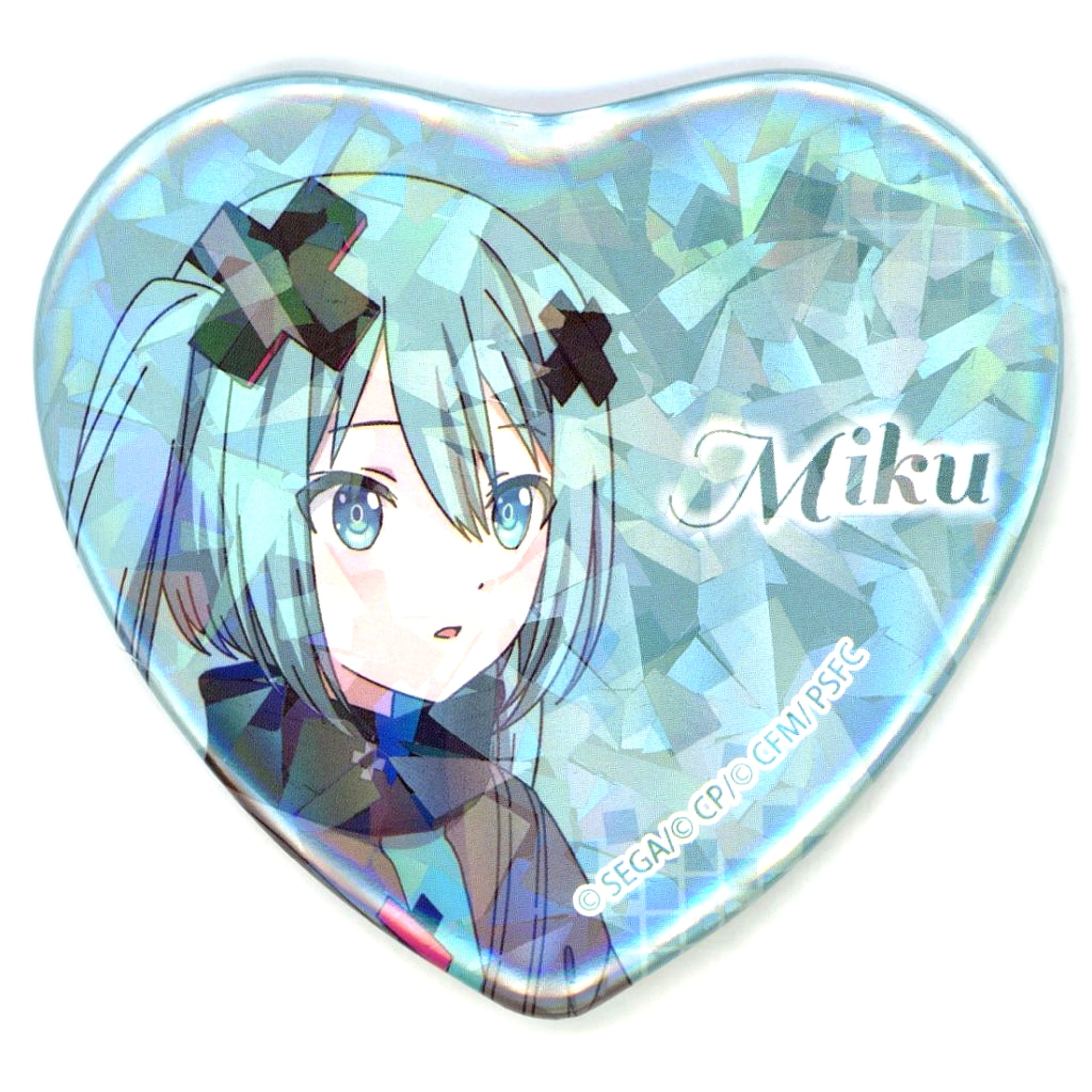 Hatsune Miku of the Sekai with Closed Windows Project SEKAI Glitter Big Heart Shape Button Vol.3 EX Movie Broken Sekai and Miku Who Cant Sing [USED]