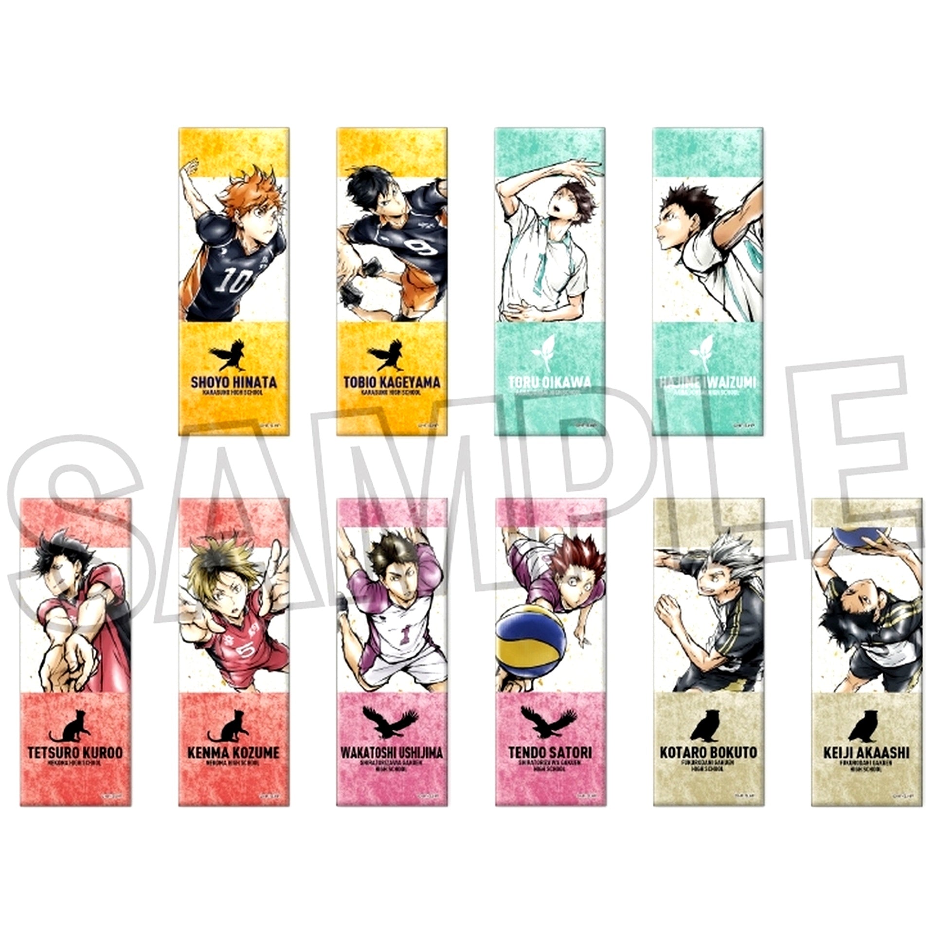 Set of 10 Haikyu!! Trading Long Button Fierce Battle!! [USED]