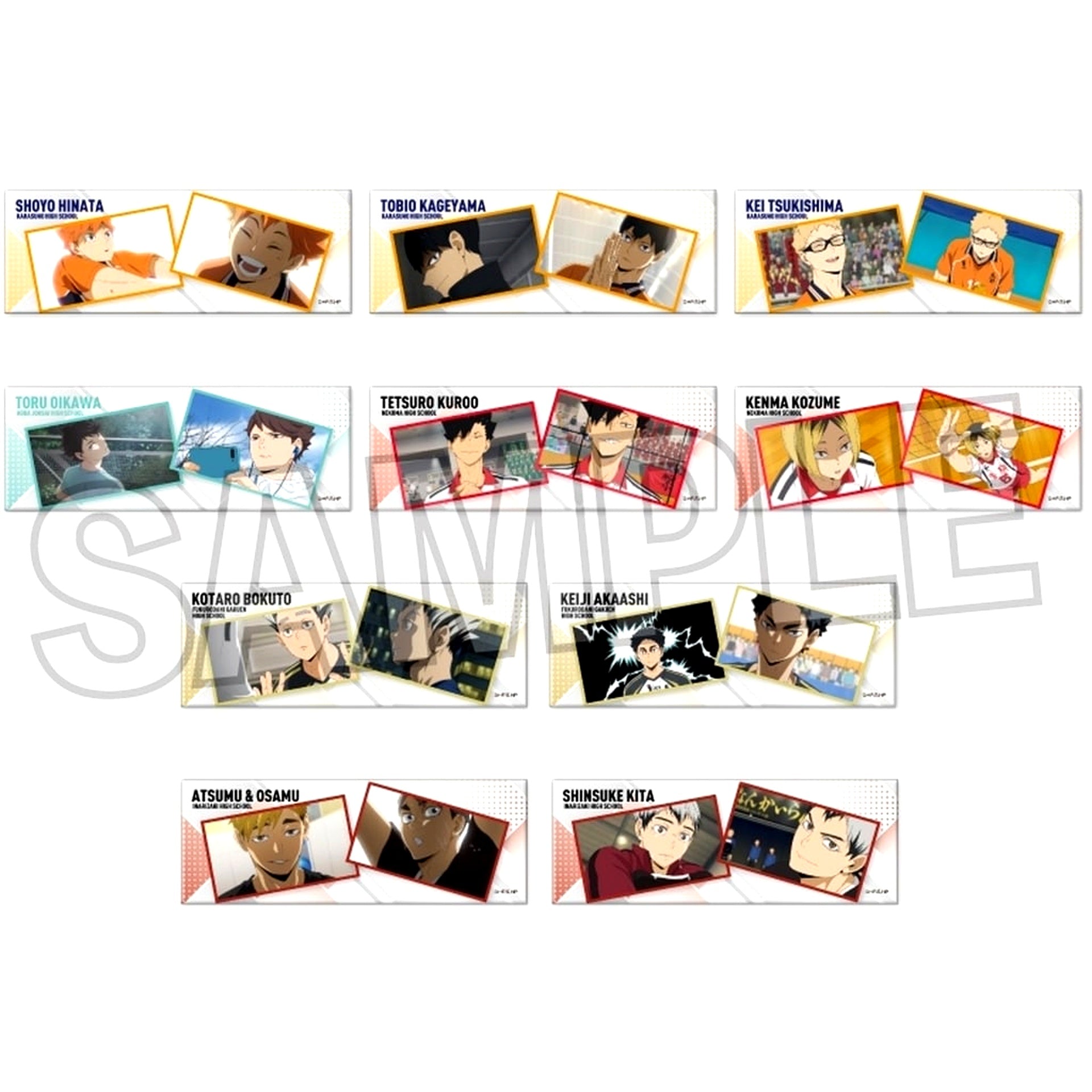 Set of 10 Haikyu!! Trading Long Button Scene Shot [USED]