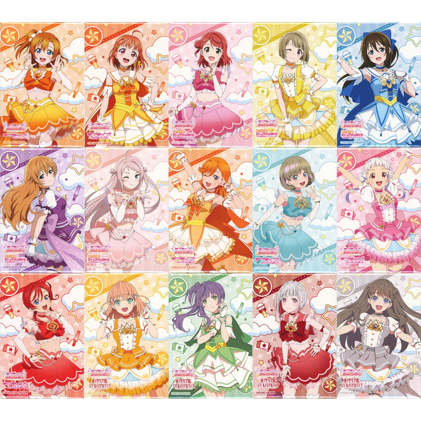 Set of 15 Love Live! Series x Atre Akihabara Trading Square Button DREAM LIVE!! Ver. [USED]
