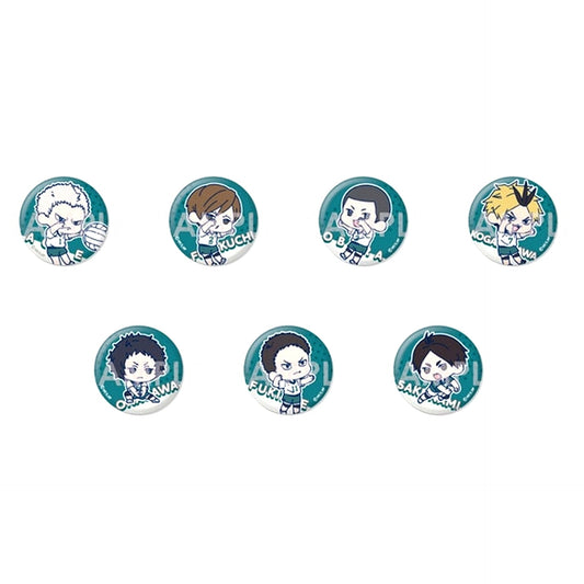 Set of 7 Haikyu!! Wachatto! Trading Button Date Tech [USED]
