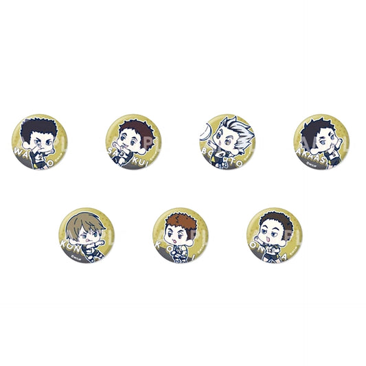 Set of 7 Fukurodani Academy Haikyu!! Wachatto Trading Button [USED]