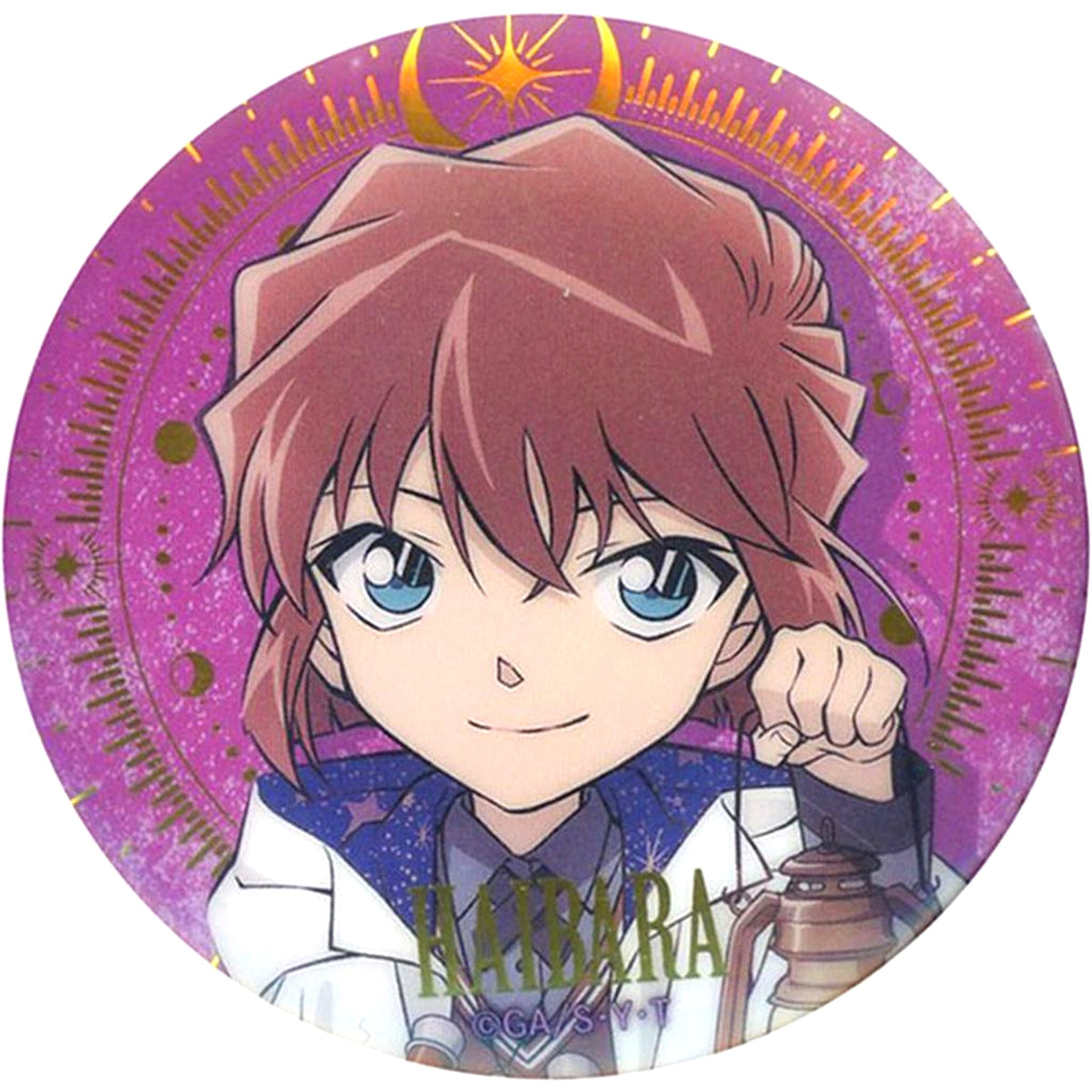 Ai Haibara Detective Conan Trading Foil Stamping Button Astronomer [USED]