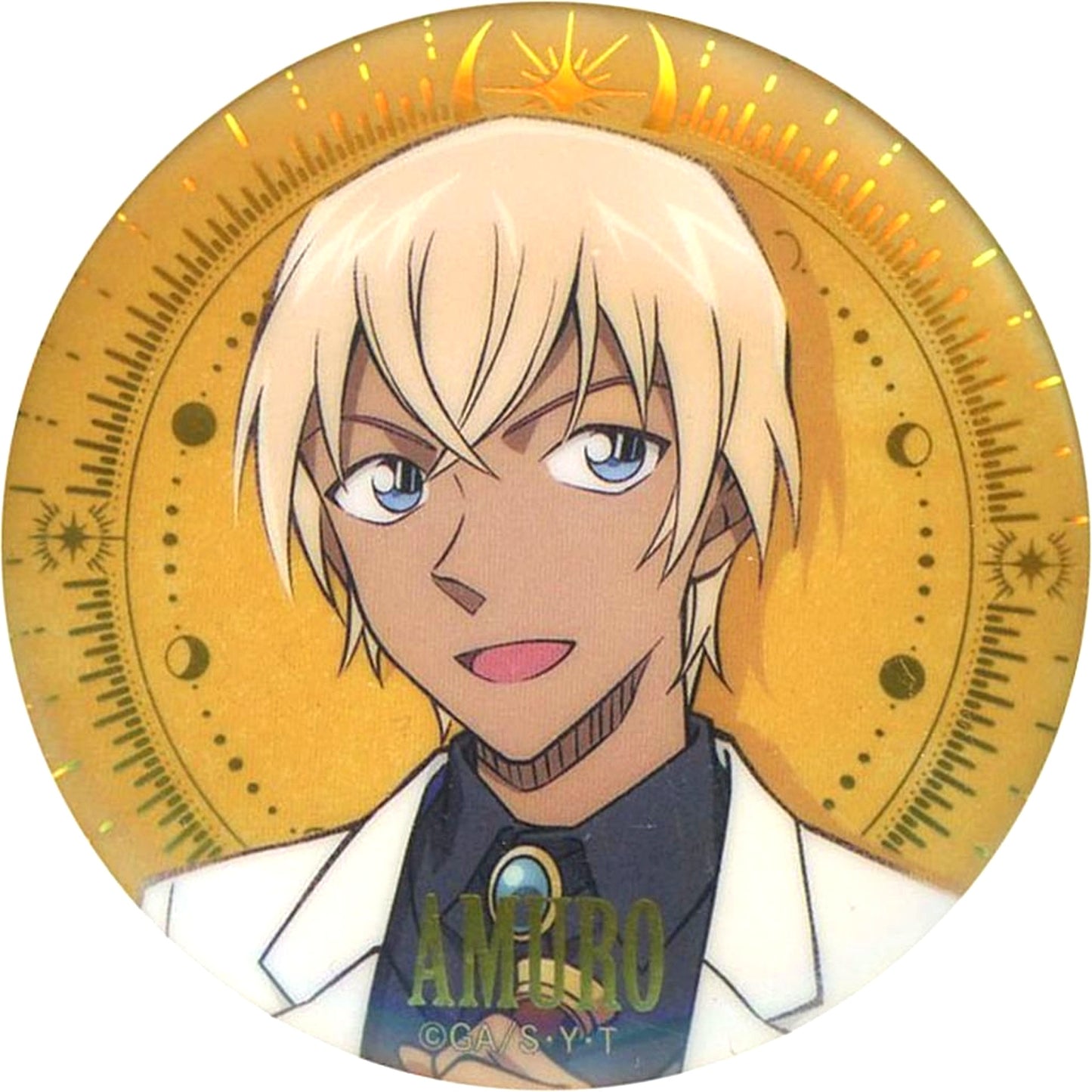 Toru Amuro Detective Conan Astronomer Trading Foil Stamped Button [USED]