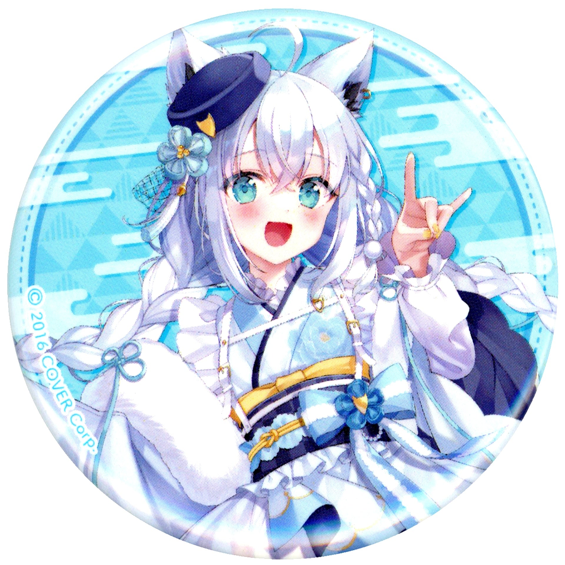 Shirakami Fubuki Full Body Hololive Trading Button Holotree Spring Wind Flower Dance POP-UP SHOP & CAFE in Tree Village [USED]