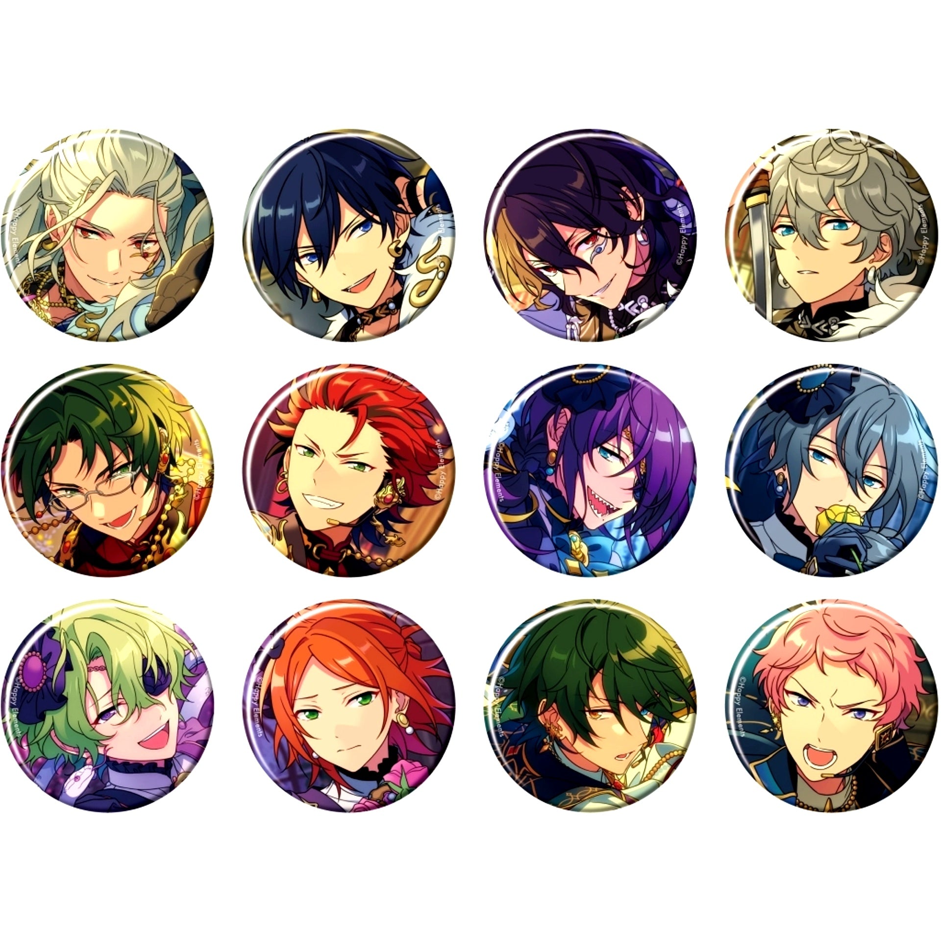 Set of 12 Ensemble Stars!! Collection Button 2025 Jan. -Idol Side- [USED]