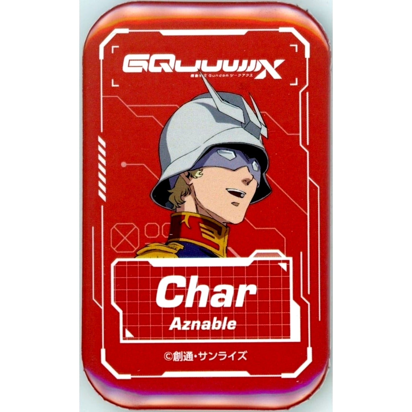 Char Aznable Mobile Suit Gundam GQuuuuuuX Limited Time Official Shop Square Tin Badge Collection [USED]