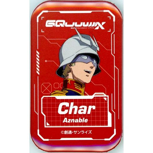 Char Aznable Mobile Suit Gundam GQuuuuuuX Limited Time Official Shop Square Tin Badge Collection [USED]