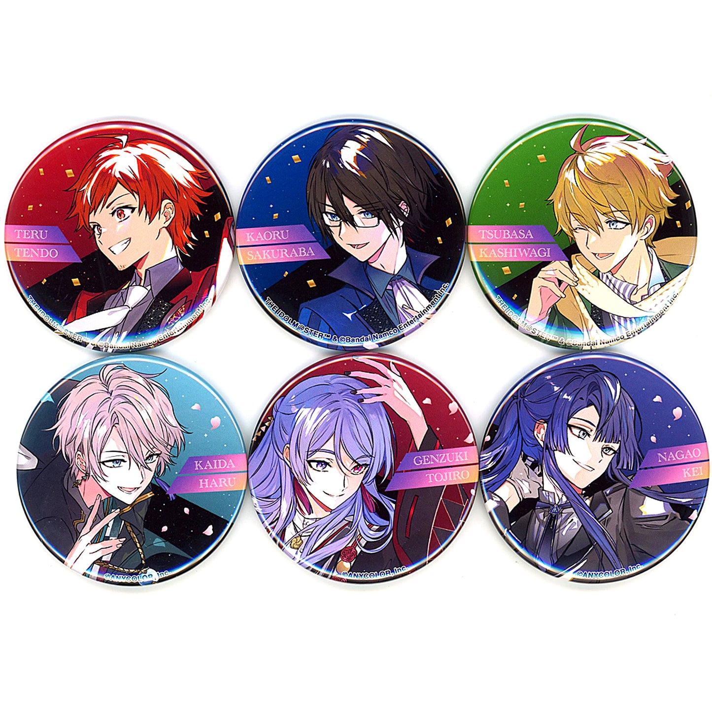 VALZ & DRAMATIC STARS Tin Badge Set Virtual YouTuber Nijisanji x The Idolmaster SideM VALZ x DRAMATIC STARS COLLABORATION LIVE Gekiteki Enbu Goods Included Streaming Ticket Bonus [USED]