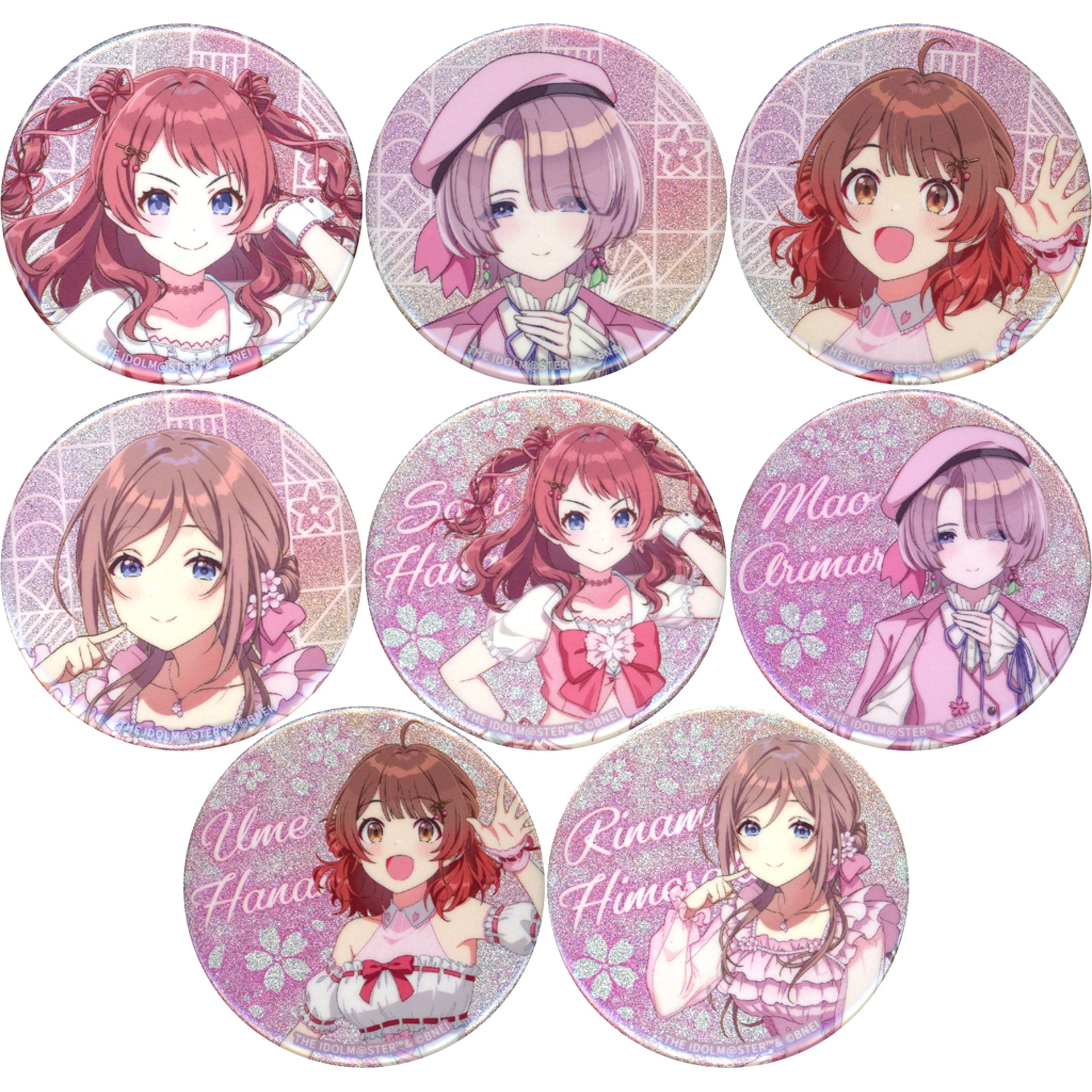Set of 8 Gakuen Idolmaster x HMV POP UP SHOP Badge Collection [USED]