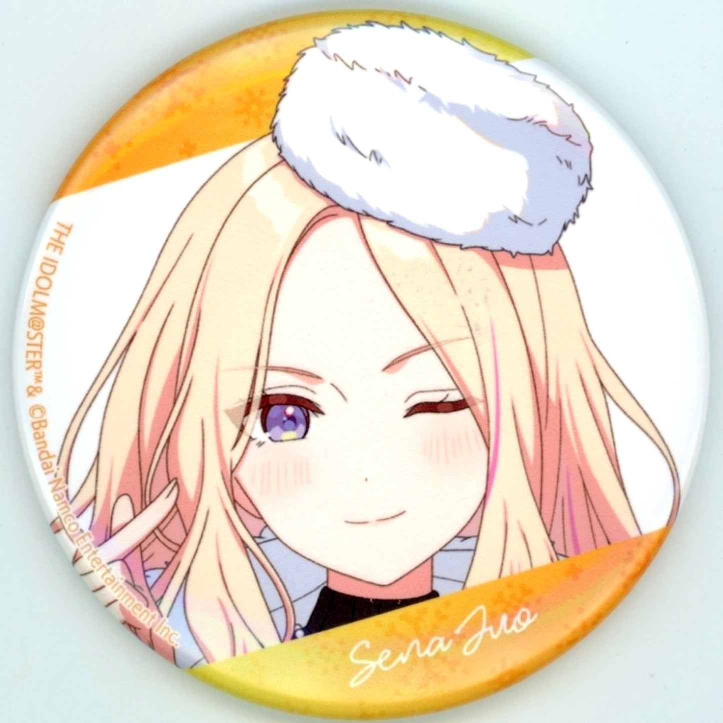 Sena Juo Gakuen Idolmaster Atofes Sayama Ski Resort Sayama Winter mode Newly Drawn 57mm Badge [USED]