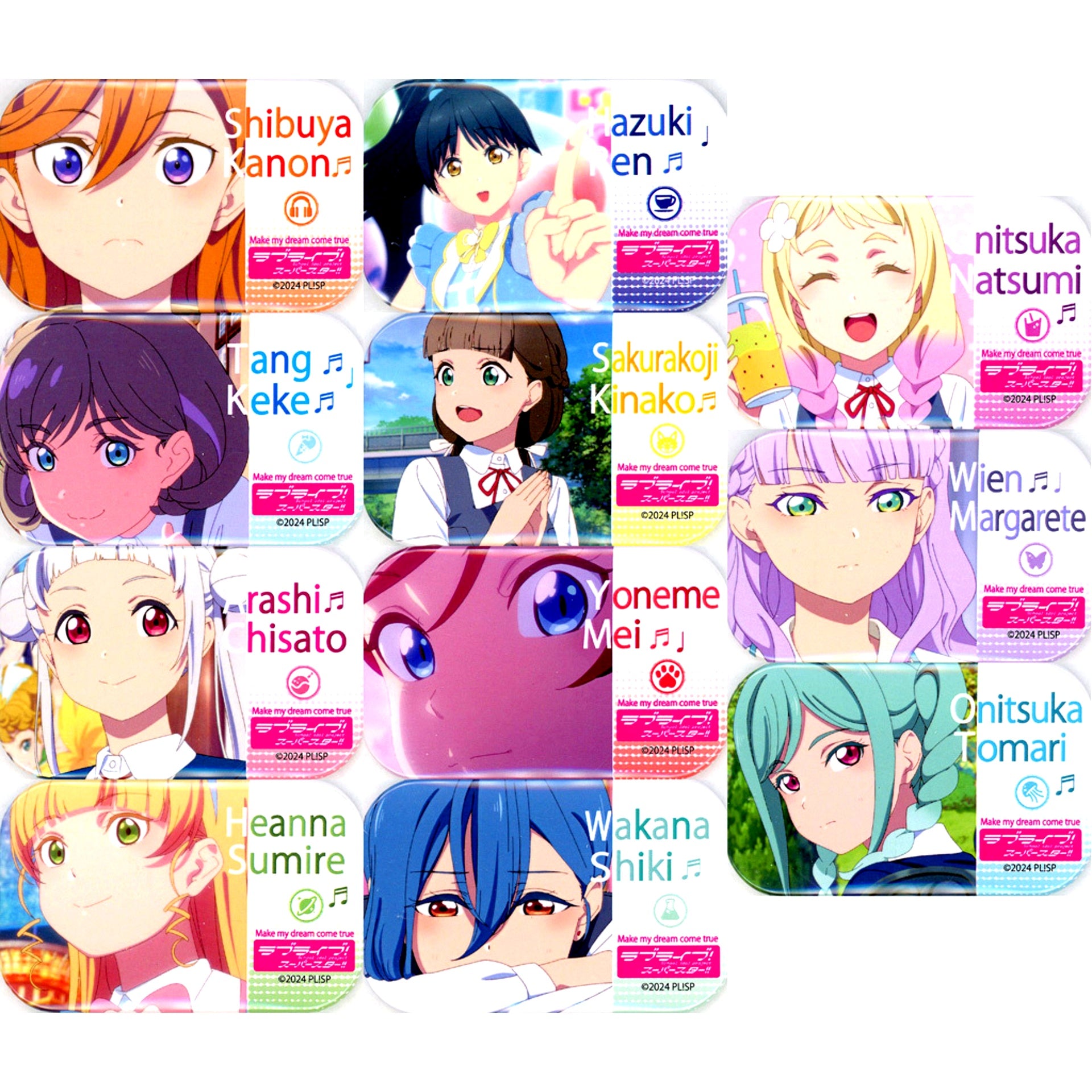 Set of 11 Love Live! Superstar!! O.A.M.C. Button Collection [USED]