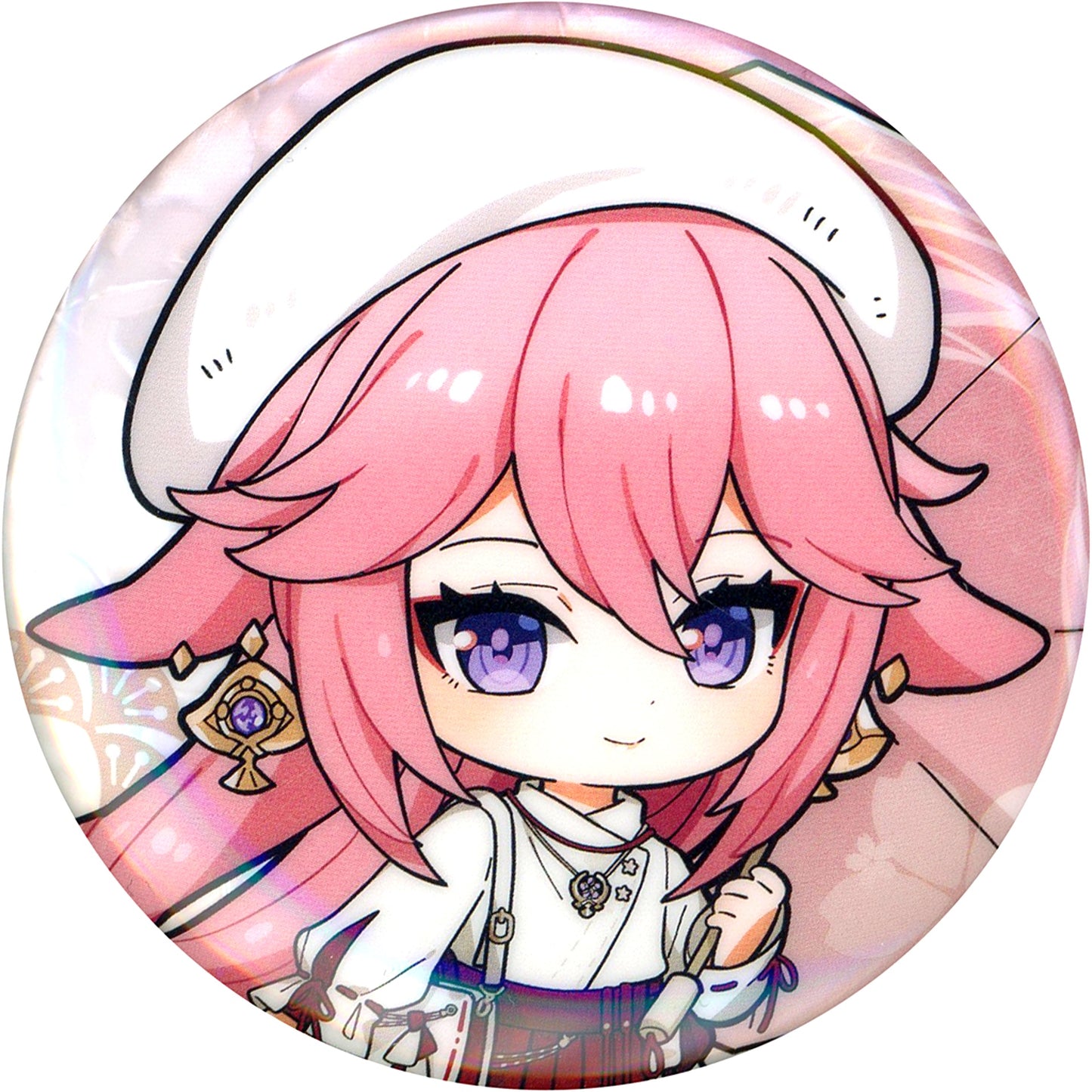 Yae Miko Genshin Impact Mini Character Image Fashion Series Theme Impression Button Goods Bonus [USED]
