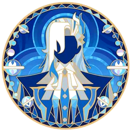 Neuvillette Genshin Impact Rainbow Invitation Series Rotating Metal Button [USED]