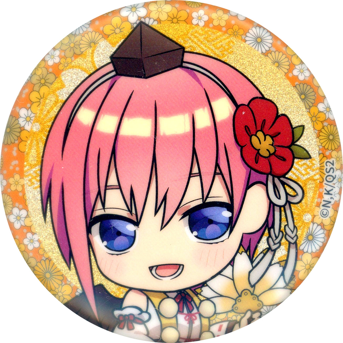Ichika Nakano Face Up The Quintessential Quintuplets: Operation Quintuplets x Don Quijote / APITA Trading Glitter Button Hyakki Yagyo Chibi Character Ver. [USED]