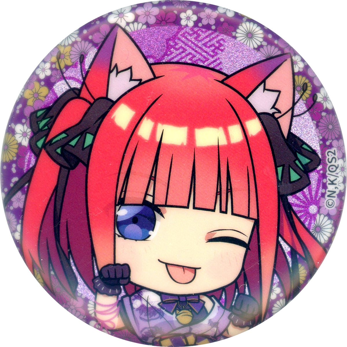 Nino Nakano Face Up The Quintessential Quintuplets: Operation Quintuplets x Don Quijote / APITA Trading Glitter Button Hyakki Yagyo Chibi Character Ver. [USED]