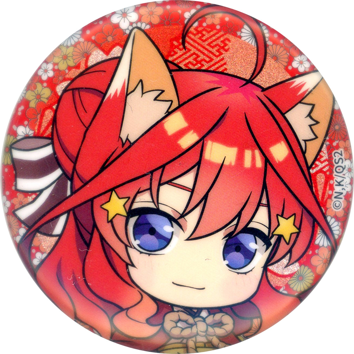 Itsuki Nakano Face Up The Quintessential Quintuplets: Operation Quintuplets x Don Quijote / APITA Trading Glitter Button Hyakki Yagyo Chibi Character Ver. [USED]