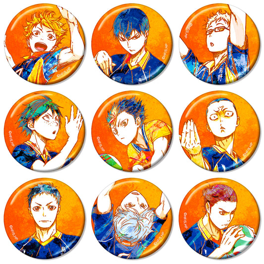 Set of 9 Haikyu!! Trading Ani-Art Vol. 2 Metallic Button [USED]