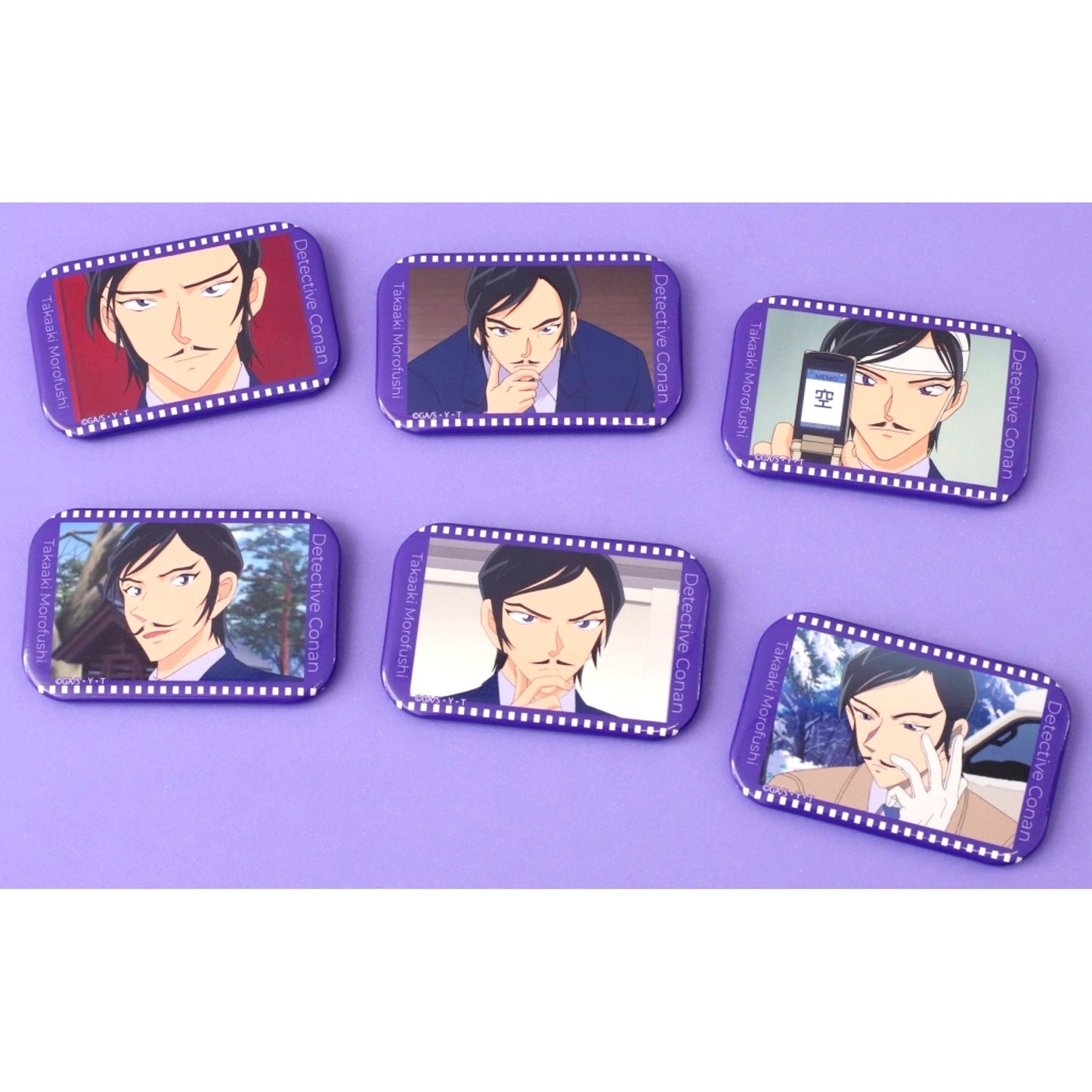 Set of 6 Takaaki Morofushi Detective Conan Square Button Collection [USED]