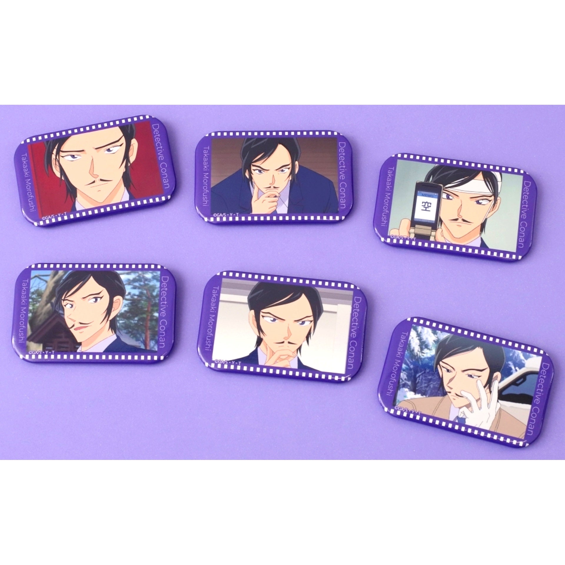 Set of 6 Takaaki Morofushi Detective Conan Square Button Collection [USED]