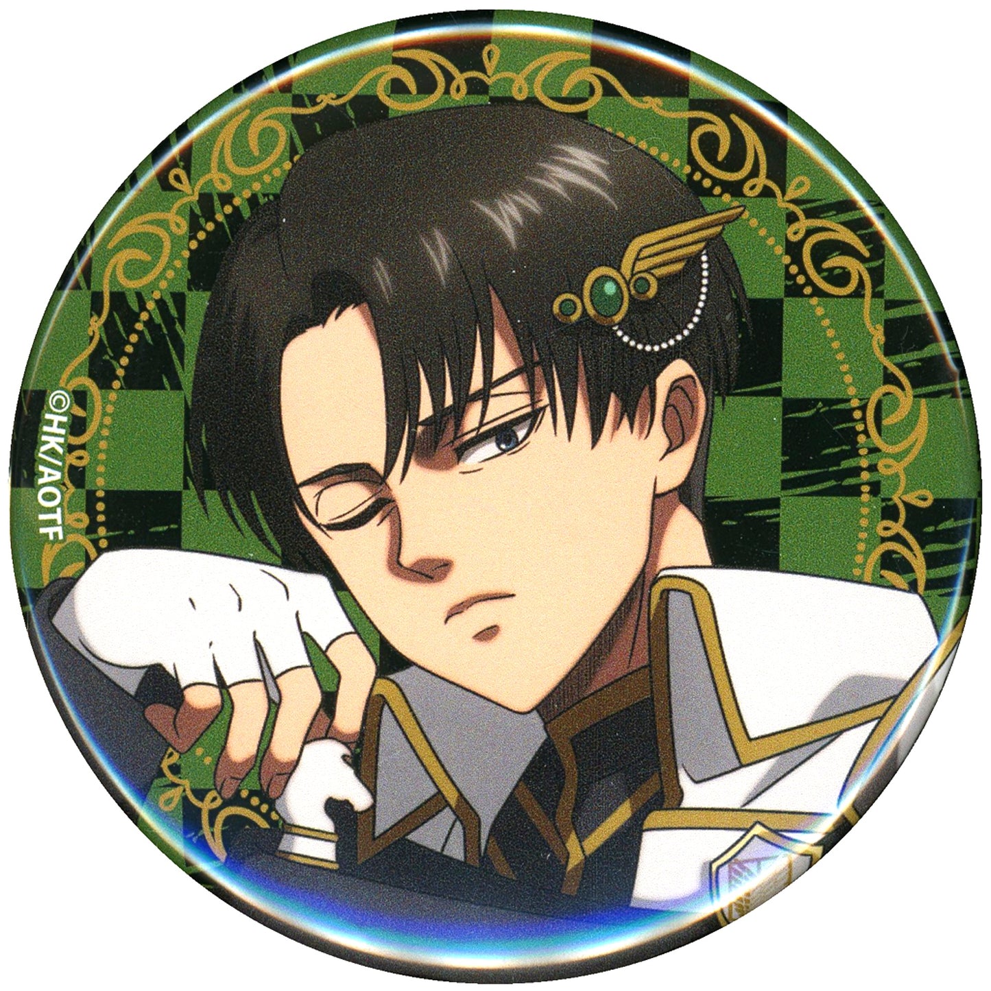 Levi Ackerman 1 Small Luck-2 Attack on Titan Chess Style Marukuji Button [USED]
