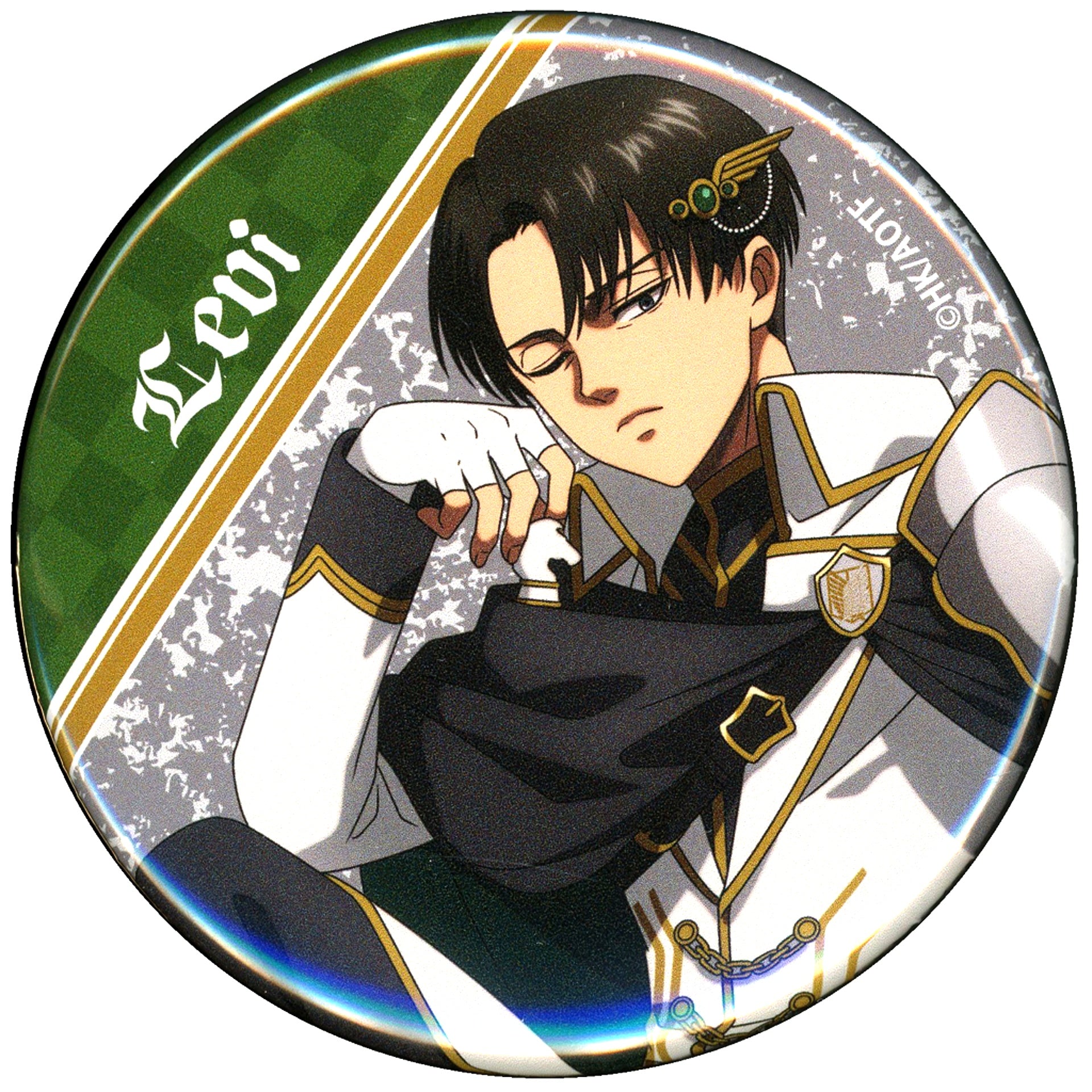 Levi Ackerman 2 Small Luck-6 Attack on Titan Chess Style Marukuji Button [USED]